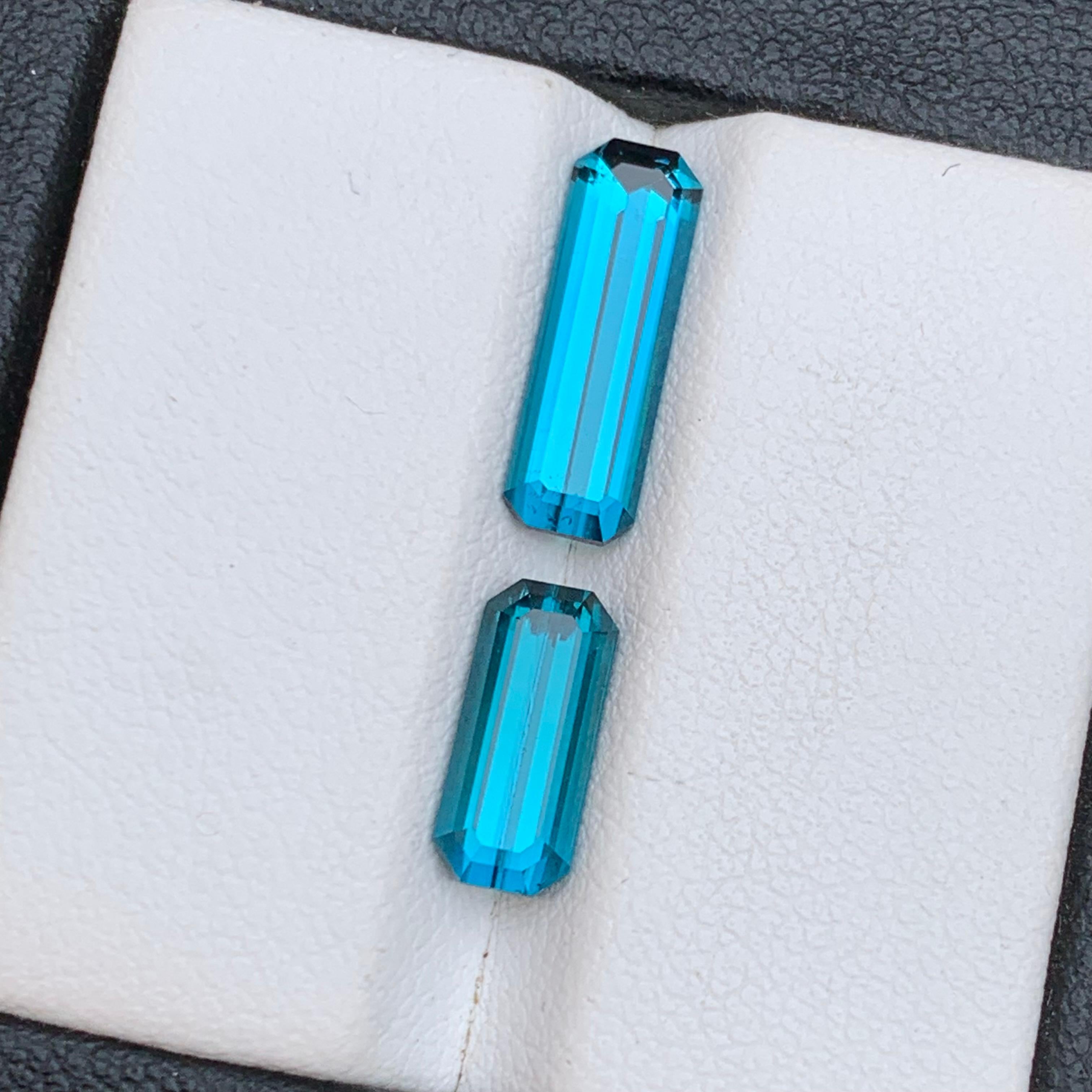 Anello con tormalina naturale blu neon, ciondolo con gemme sciolte 3,70 ct-gioielli in vendita 4