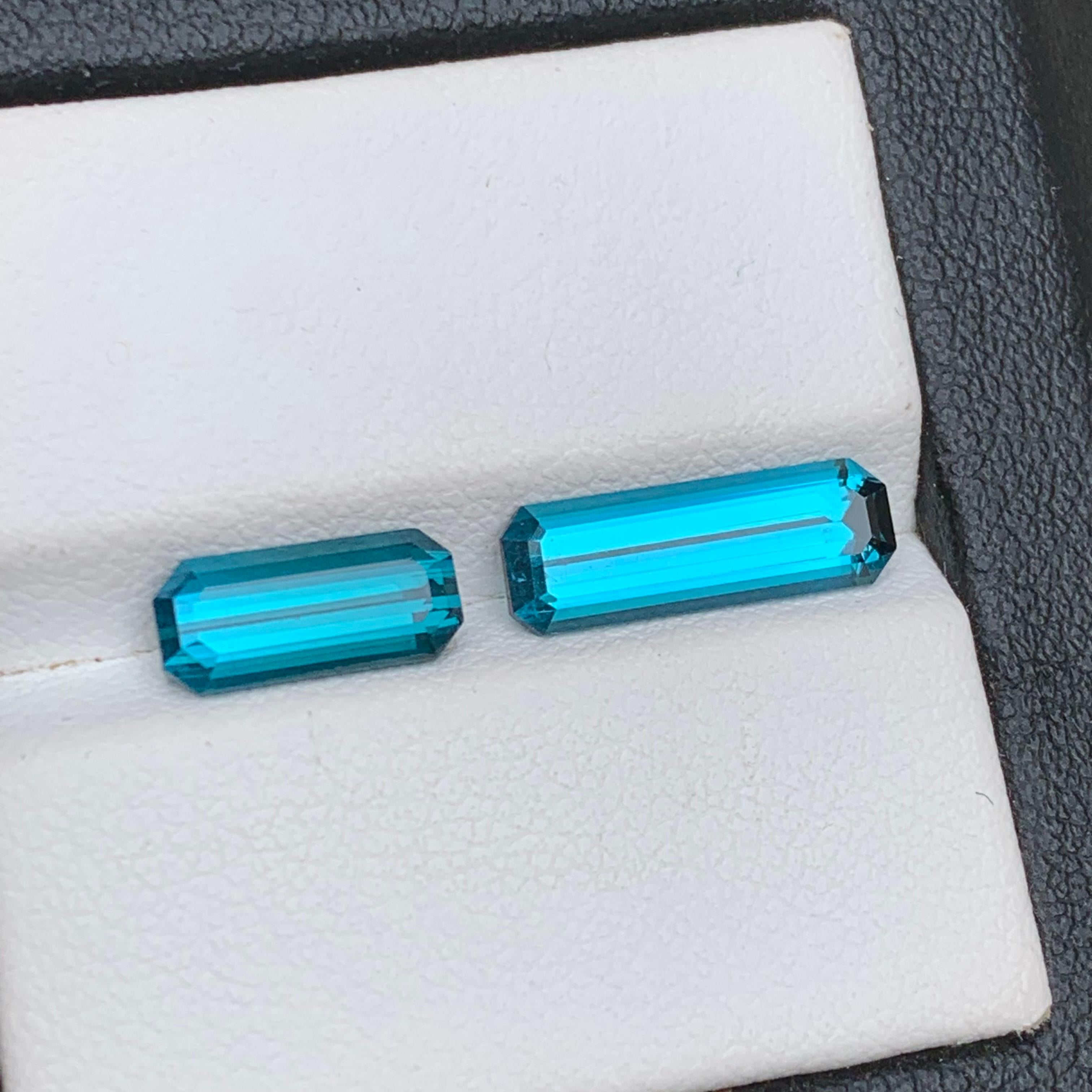 Anello con tormalina naturale blu neon, ciondolo con gemme sciolte 3,70 ct-gioielli in vendita 5