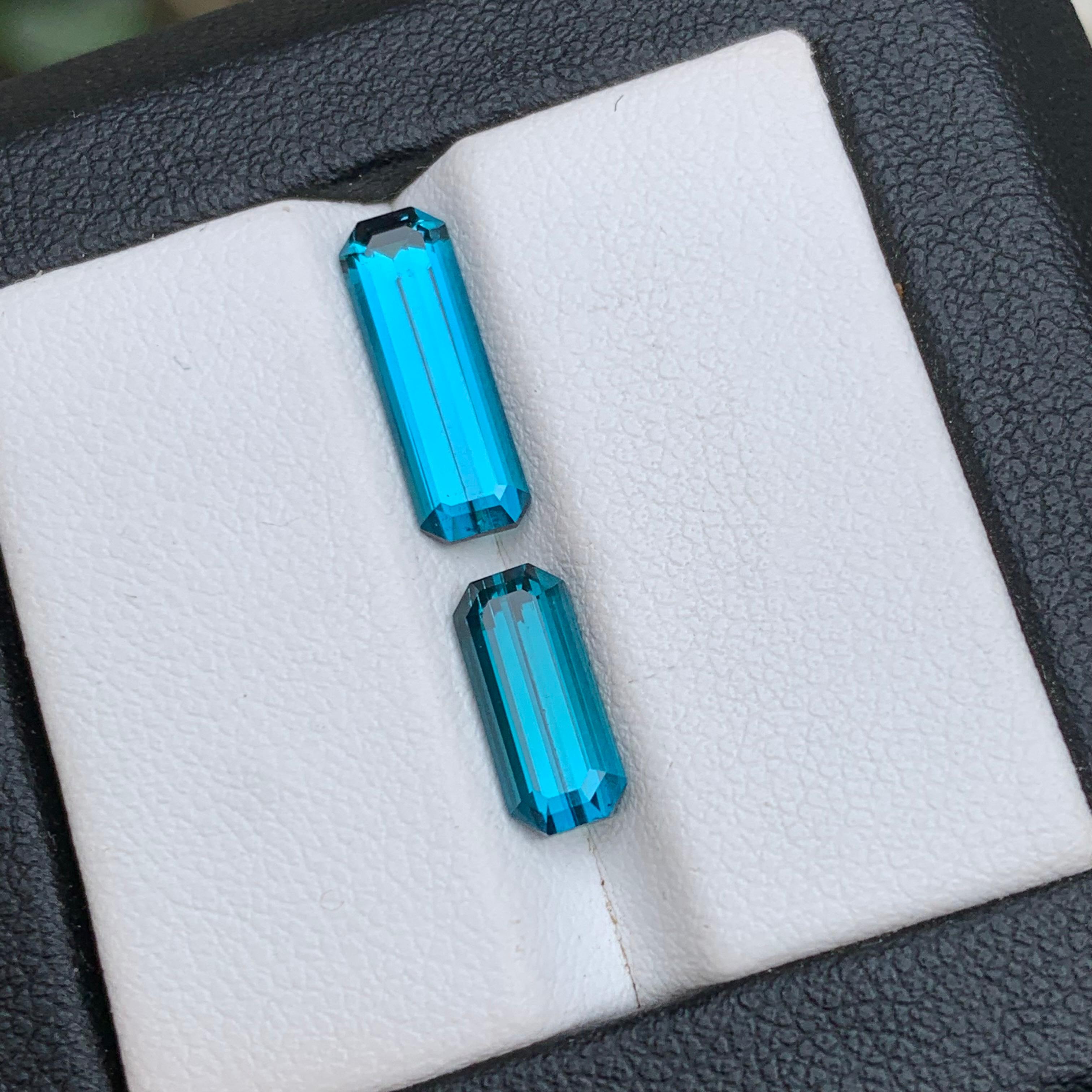 Anello con tormalina naturale blu neon, ciondolo con gemme sciolte 3,70 ct-gioielli in vendita 6
