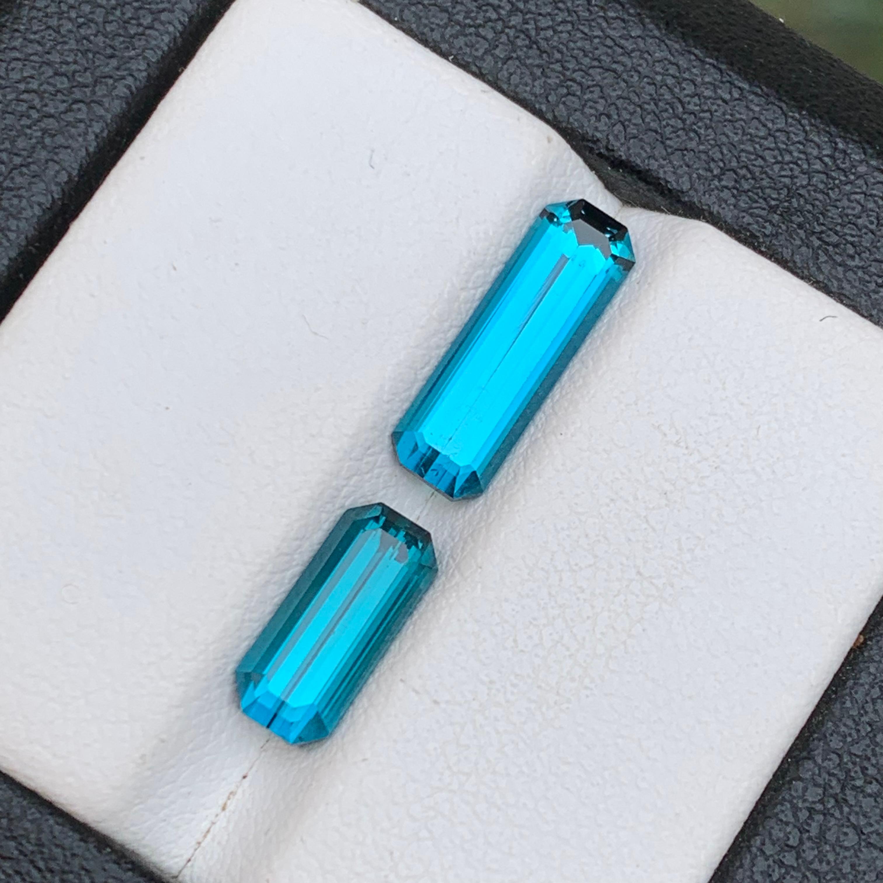 Anello con tormalina naturale blu neon, ciondolo con gemme sciolte 3,70 ct-gioielli in vendita 7