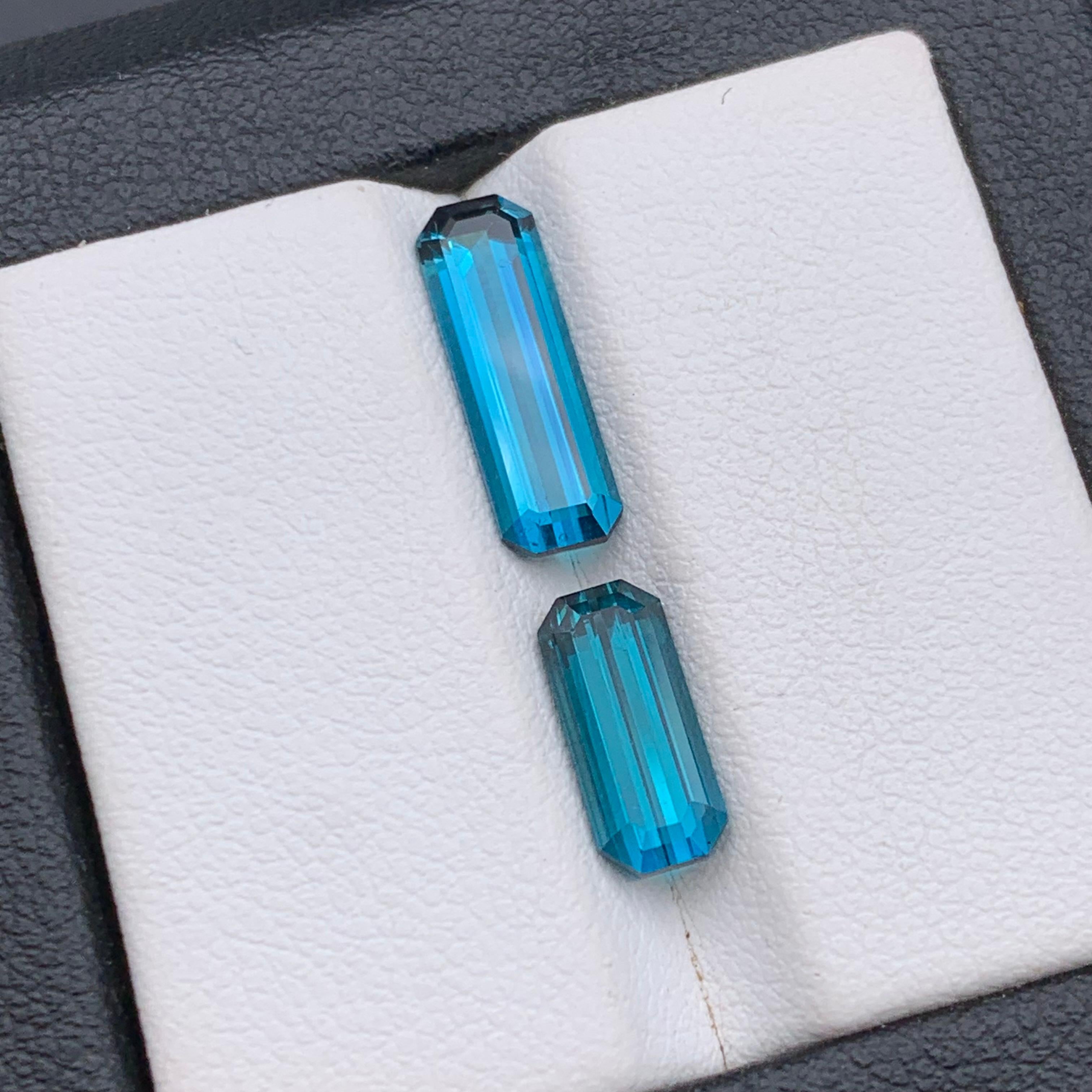 Anello con tormalina naturale blu neon, ciondolo con gemme sciolte 3,70 ct-gioielli in vendita 8