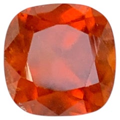 Anillo con granate hessonita natural de color naranja intenso, talla cojín, piedra preciosa de 9 mm