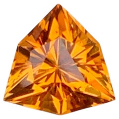 Vivid Orange Color Precision Trillion Cut Madeira Citrine Gemstone for Jewellery