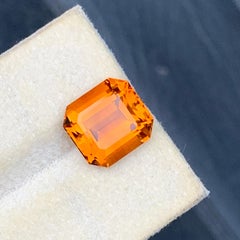 Vivid Orange Madeira Emerald Cut Citrine Loose Gemstone for Ring Jewelry 10mm