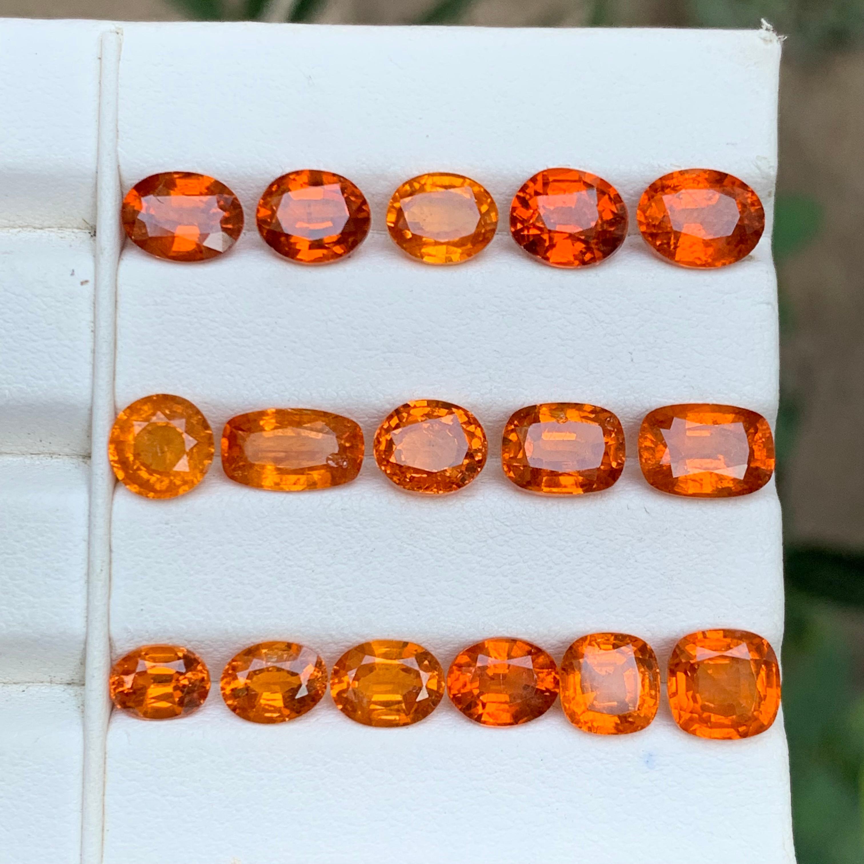 Contemporain Spessartite/Spessartine/Mandarin grenat naturel orange vif 31.86 Ct-Jewell en vente