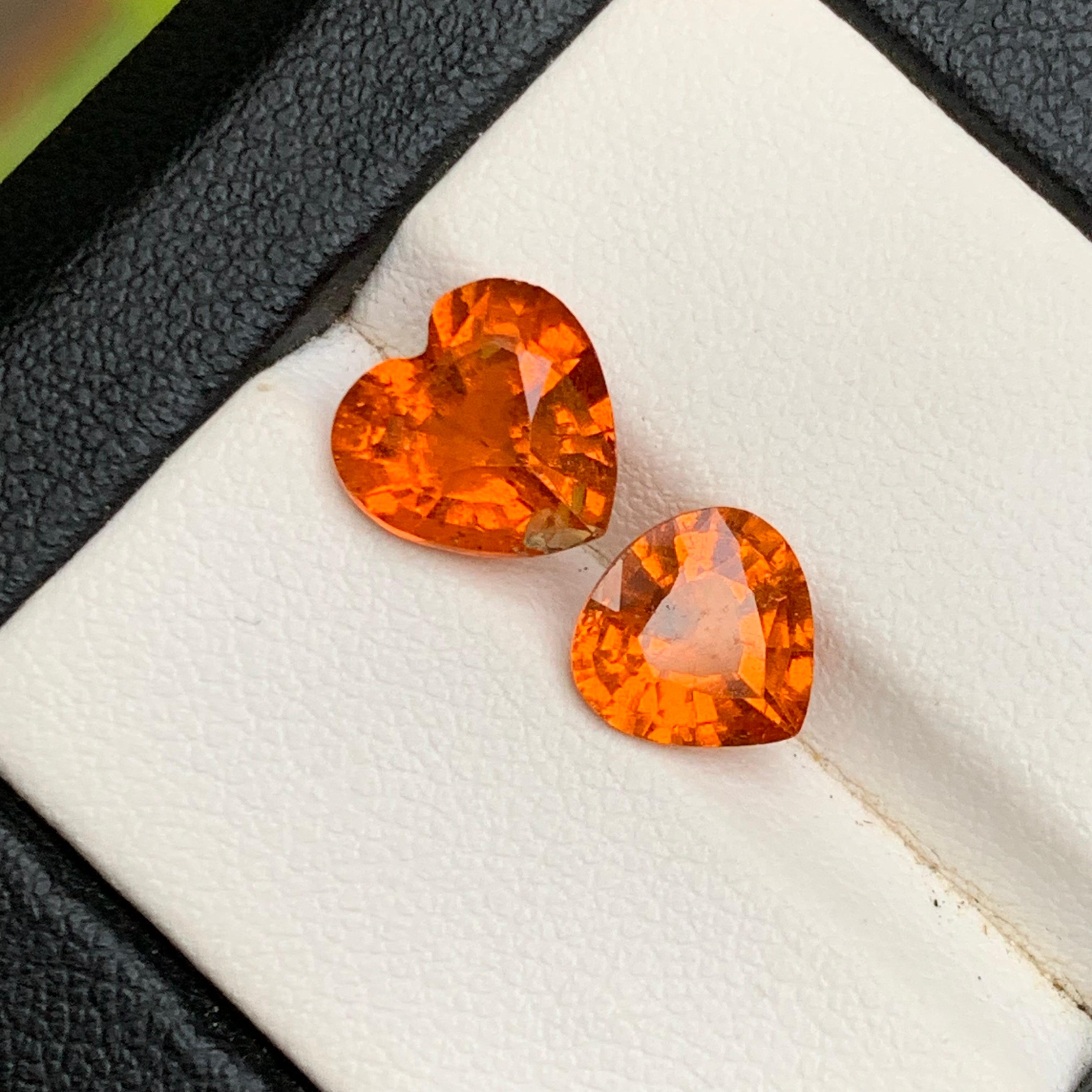 Gemas naturales de espesartita/espesartita/granate mandarín naranja vivo 5.14 Ct-Joya en venta 3