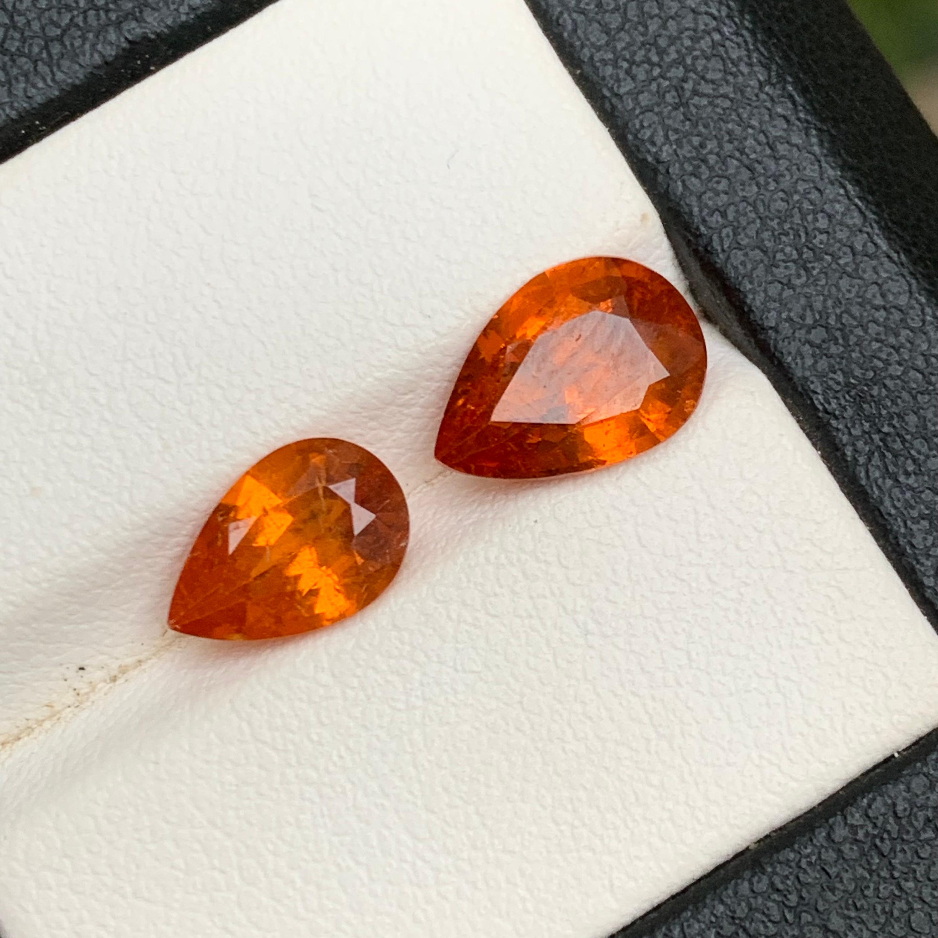 Vivid Orange Natural Spessartite/Spessartine/Mandarin Garnet Gems 5.50 Ct-Jewel For Sale 5