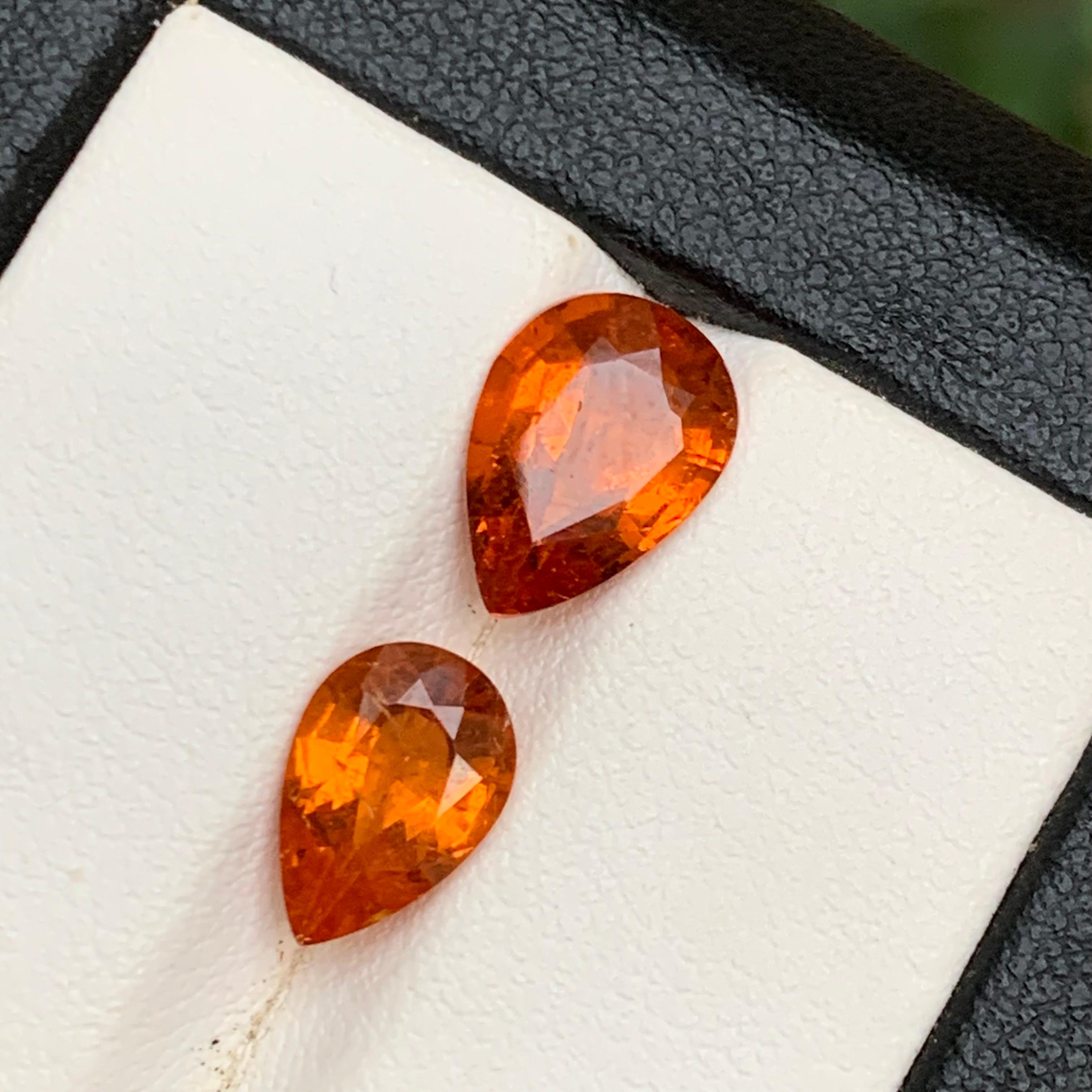 Contemporary Vivid Orange Natural Spessartite/Spessartine/Mandarin Garnet Gems 5.50 Ct-Jewel For Sale