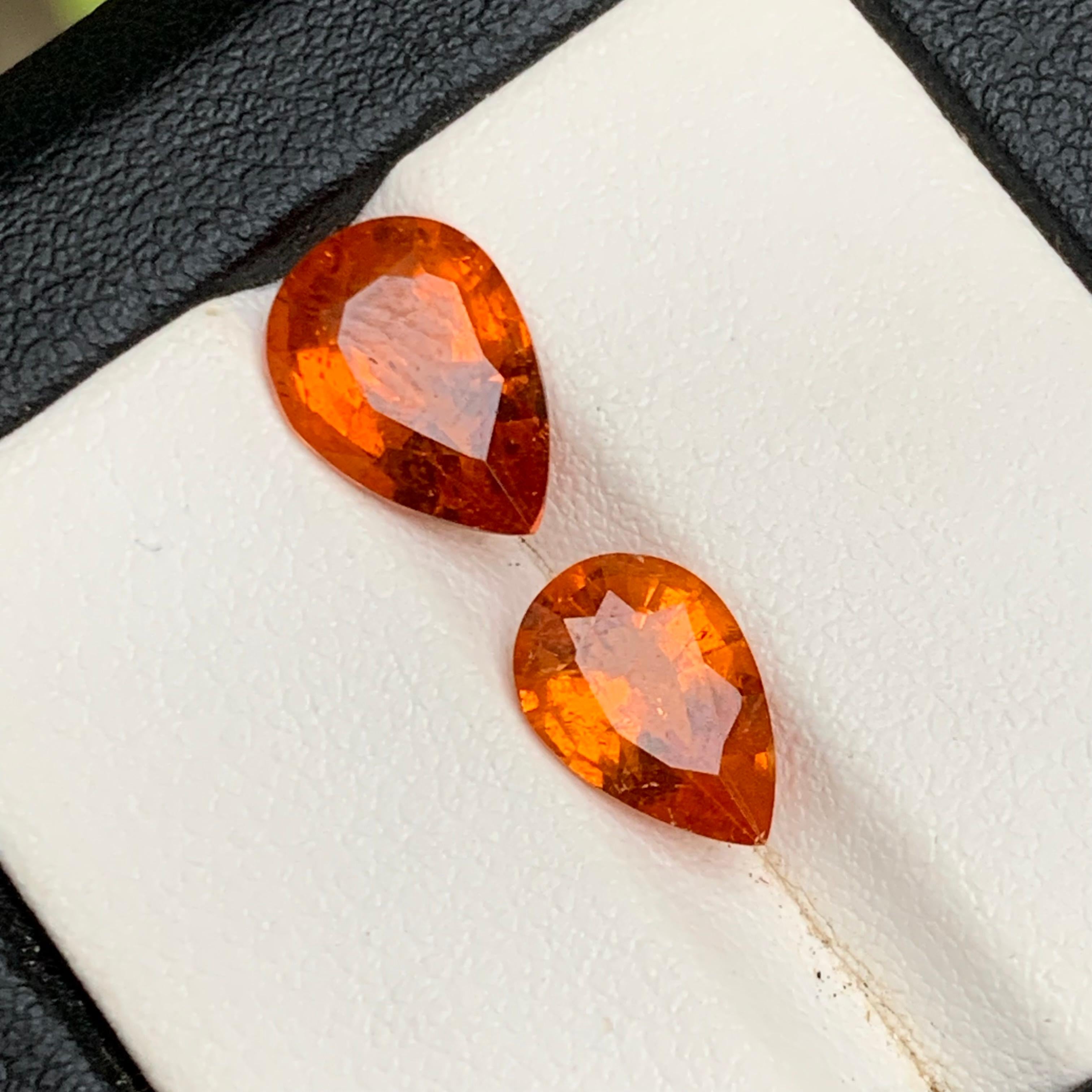 Vivid Orange Natural Spessartite/Spessartine/Mandarin Garnet Gems 5.50 Ct-Jewel In New Condition For Sale In Peshawar, PK