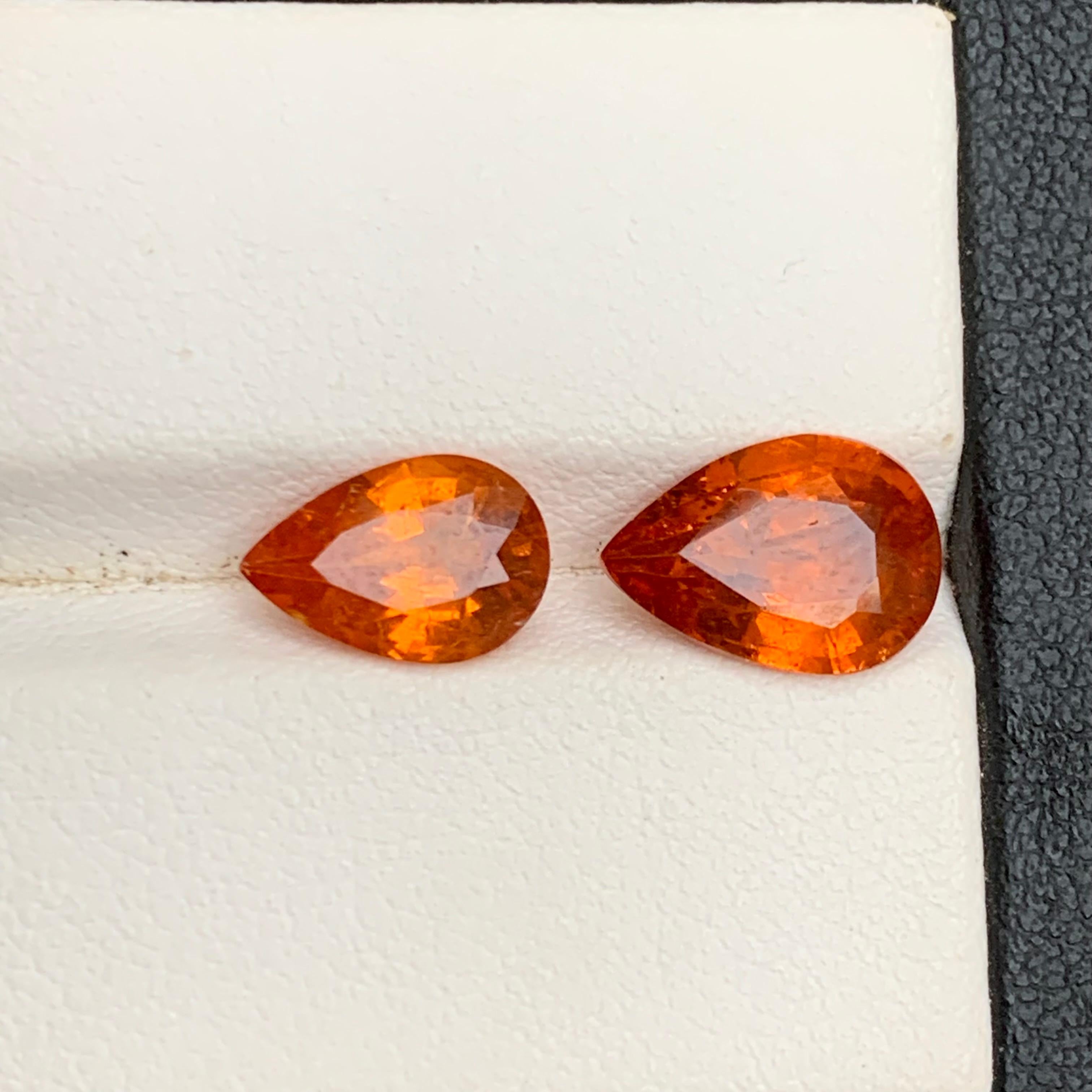 Women's or Men's Vivid Orange Natural Spessartite/Spessartine/Mandarin Garnet Gems 5.50 Ct-Jewel For Sale