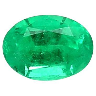 Vivid Oval Shape Emerald Gem from Russia 0.51 Carat Weight ICL Certified For Sale