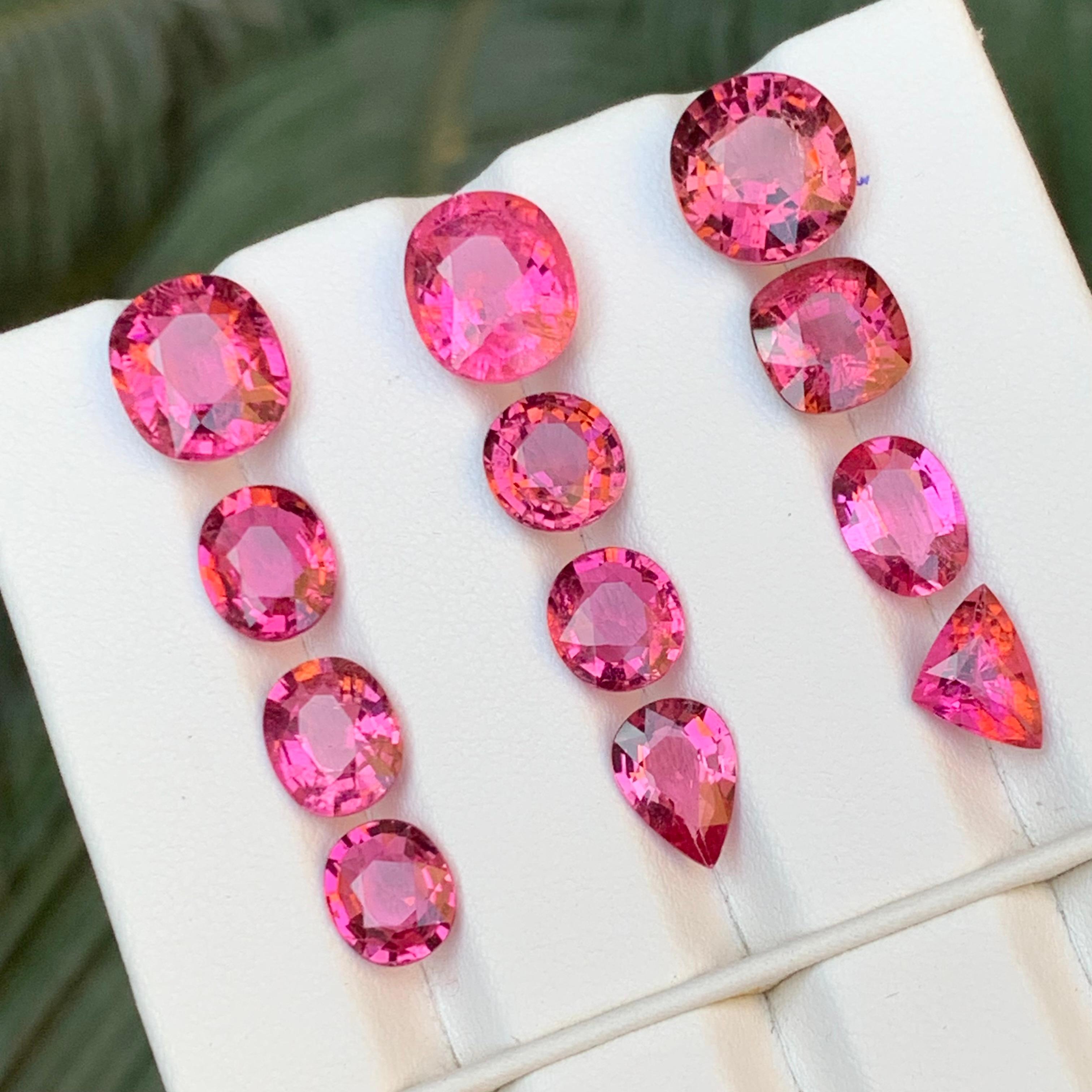 Vivid & Peachy Pink Natural Tourmaline Loose Gemstones Lot 24.25 Ct for Jewelry en vente 4