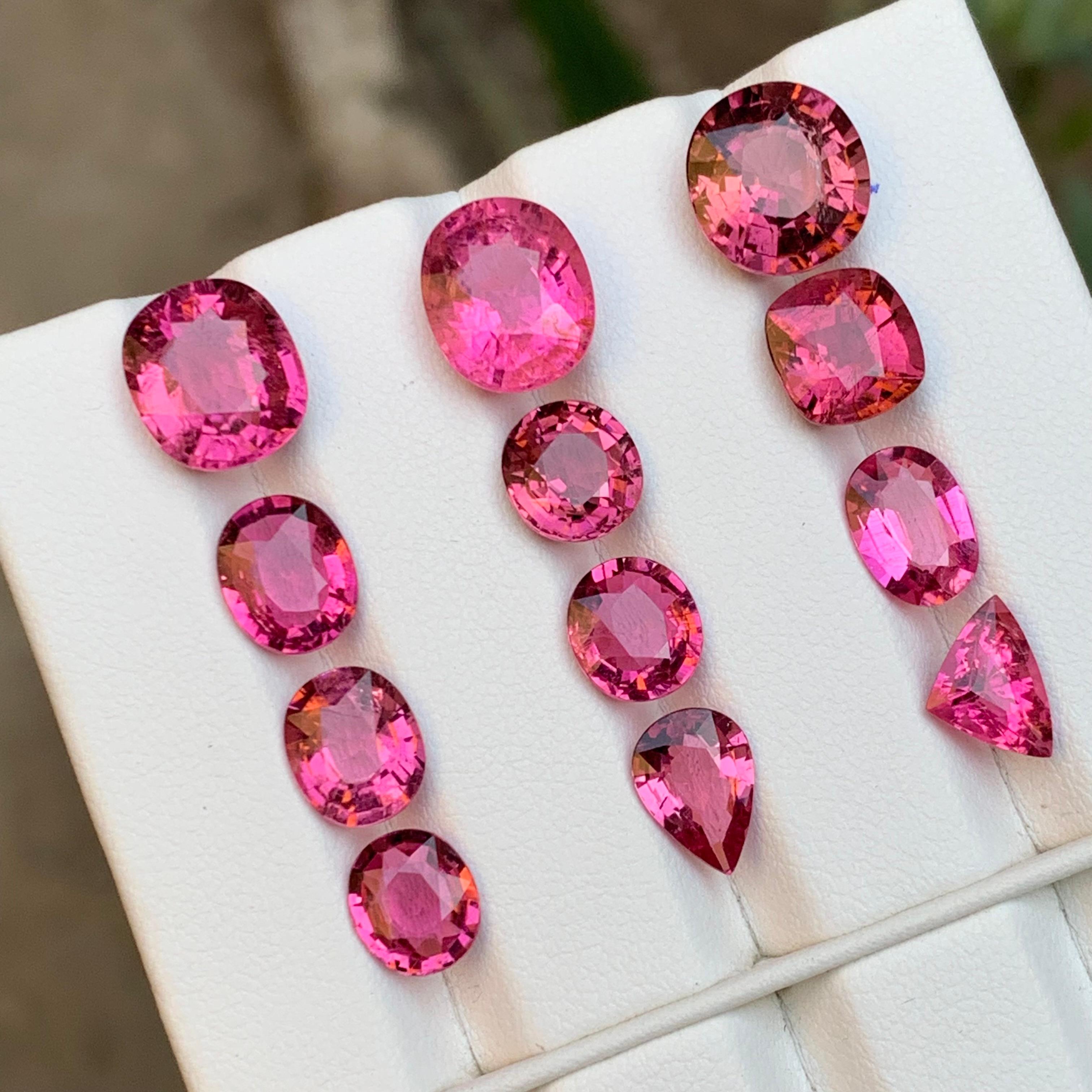 Vivid & Peachy Pink Natural Tourmaline Loose Gemstones Lot 24.25 Ct for Jewelry en vente 5