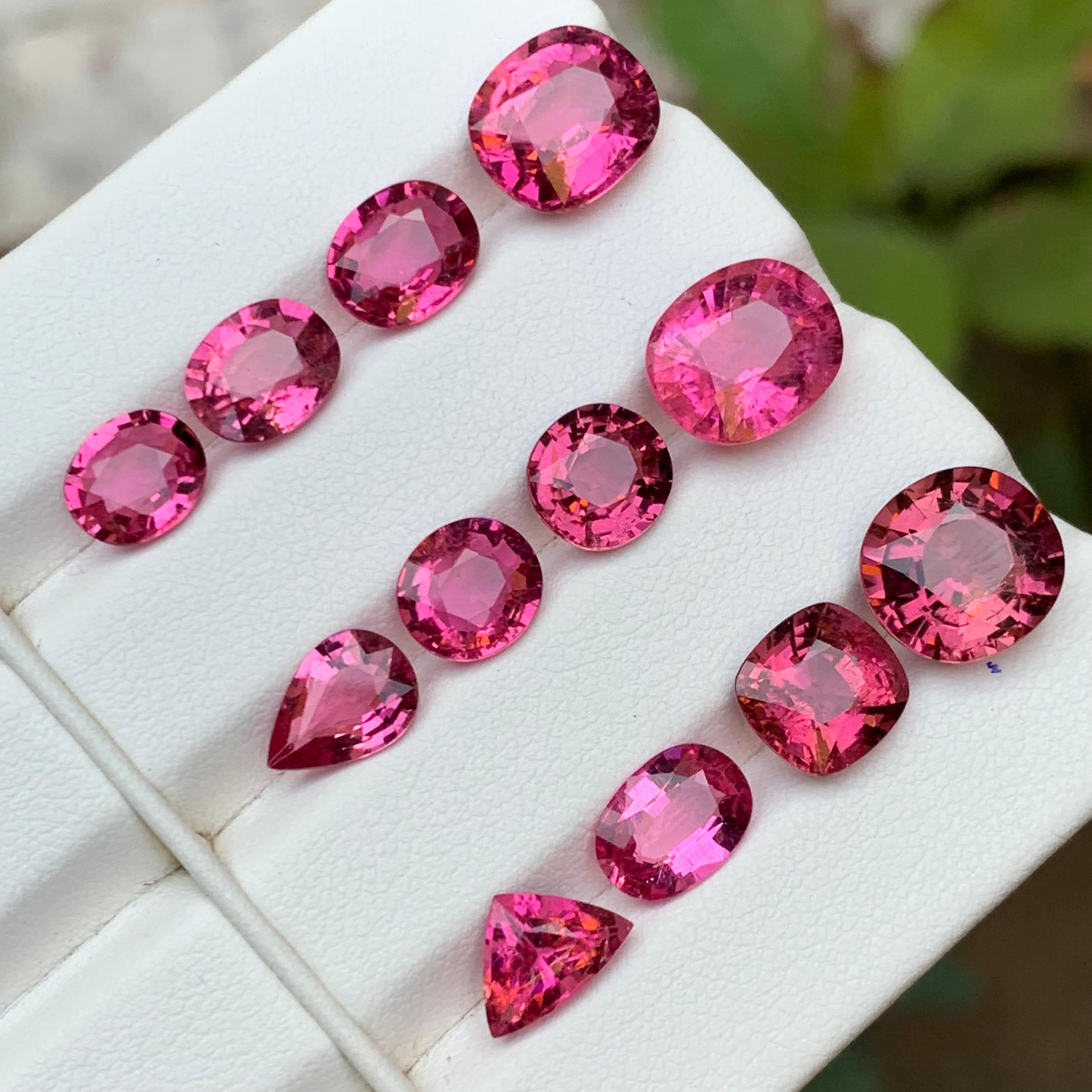 Vivid & Peachy Pink Natural Tourmaline Loose Gemstones Lot 24.25 Ct for Jewelry en vente 7