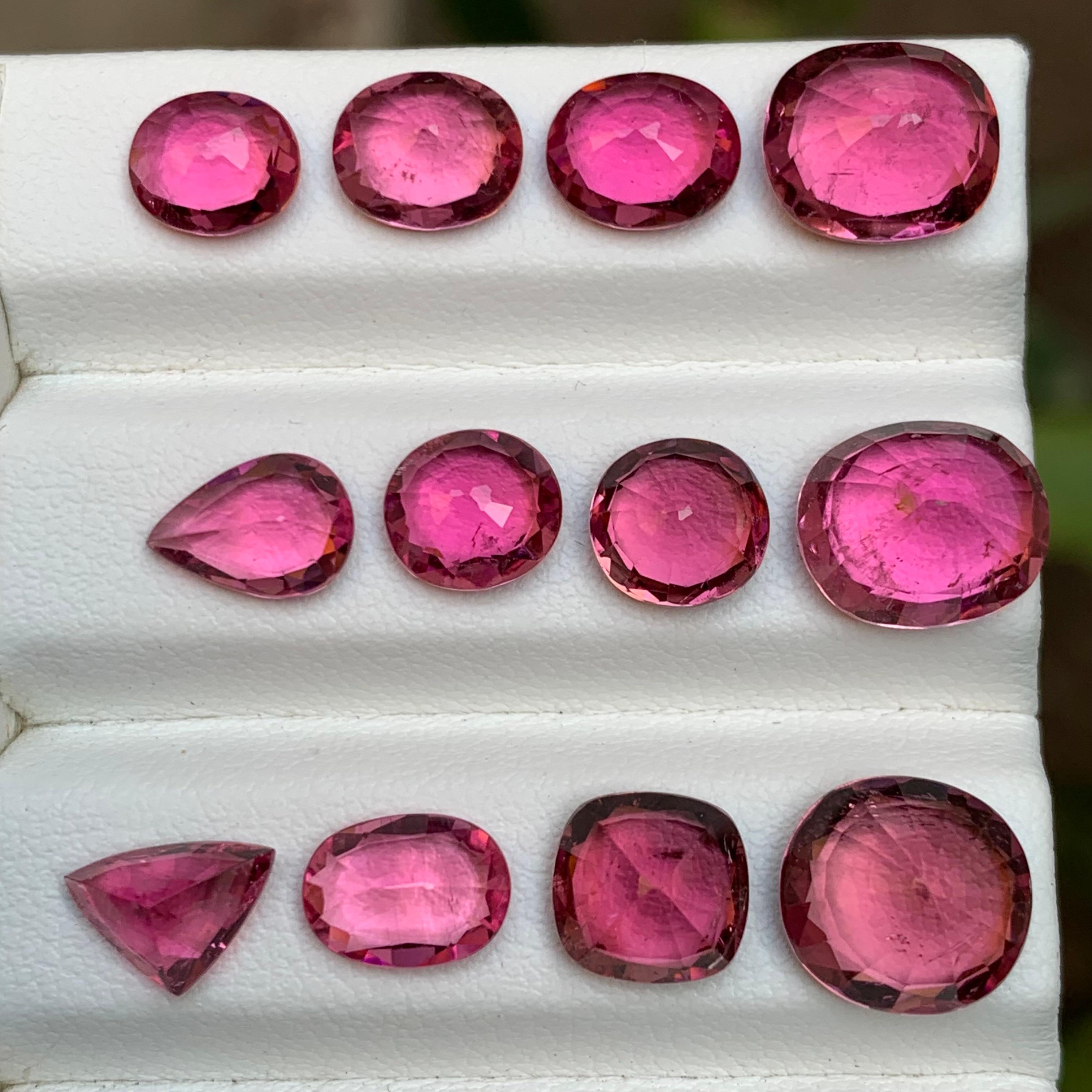 Vivid & Peachy Pink Natural Tourmaline Loose Gemstones Lot 24.25 Ct for Jewelry Unisexe en vente