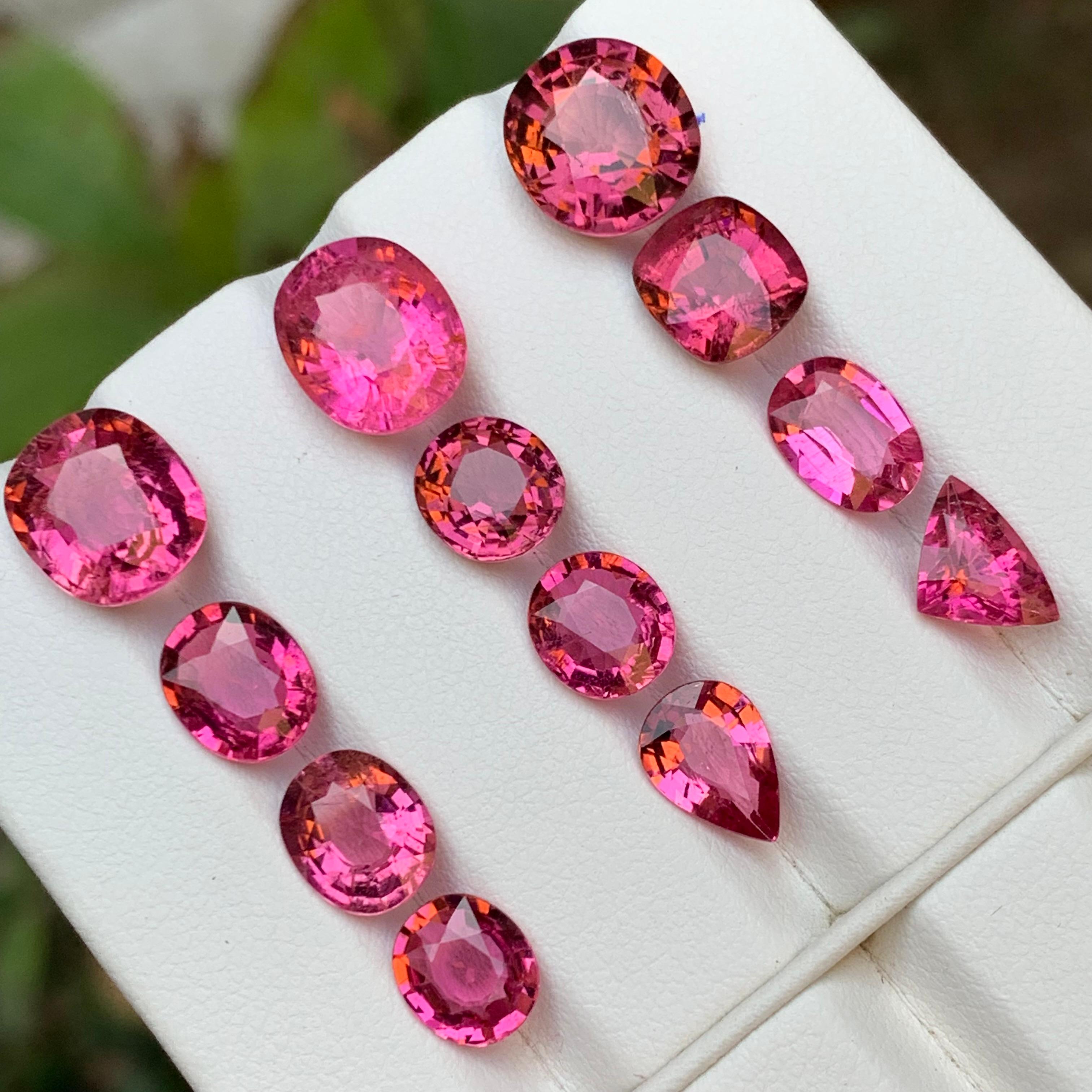 Vivid & Peachy Pink Natural Tourmaline Loose Gemstones Lot 24.25 Ct for Jewelry en vente 2