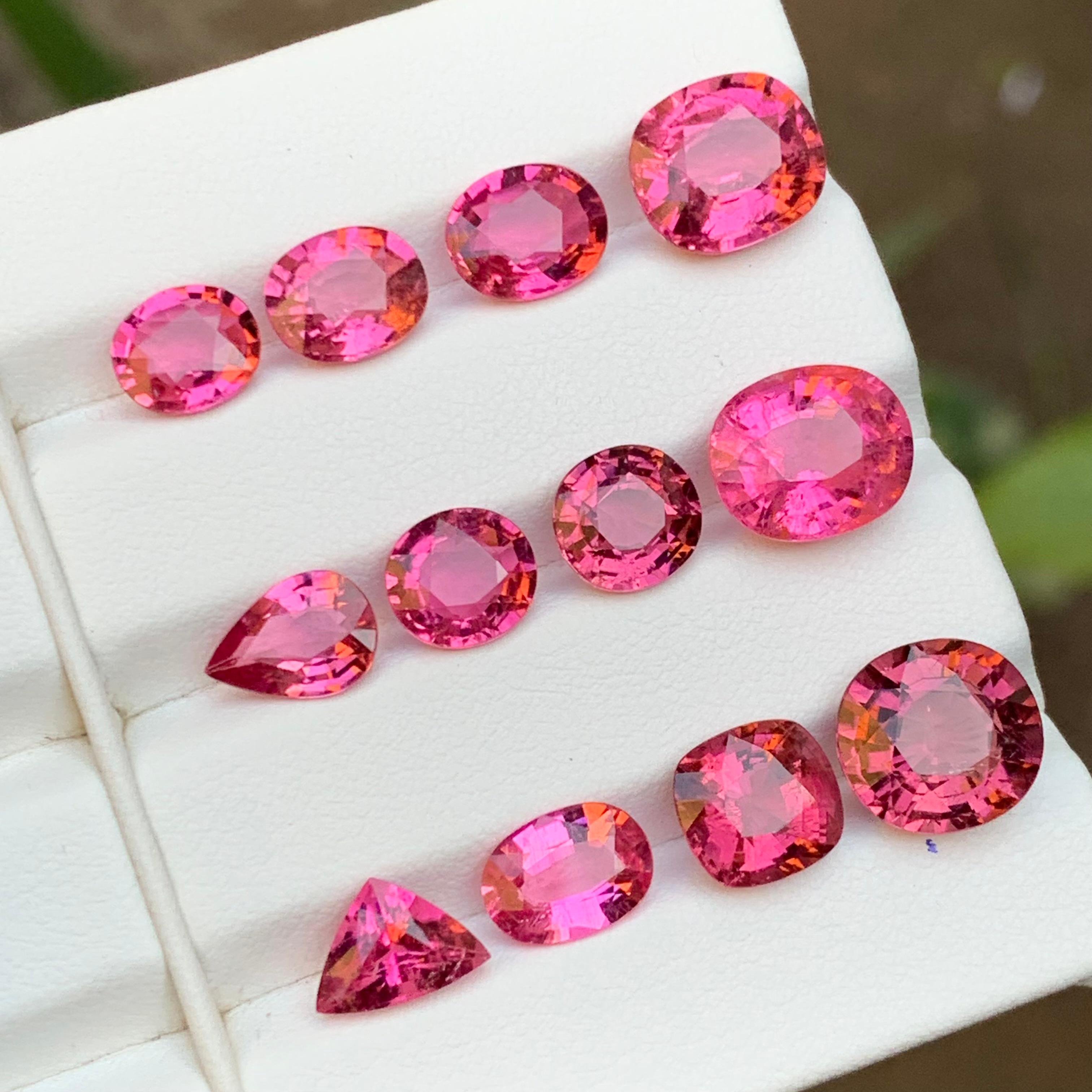 Vivid & Peachy Pink Natural Tourmaline Loose Gemstones Lot 24.25 Ct for Jewelry en vente 3
