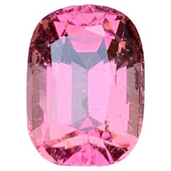 Anillo de Turmalina Natural Rosa Melocotón, Colgante Gema 6.80 Ct Corte Cojín