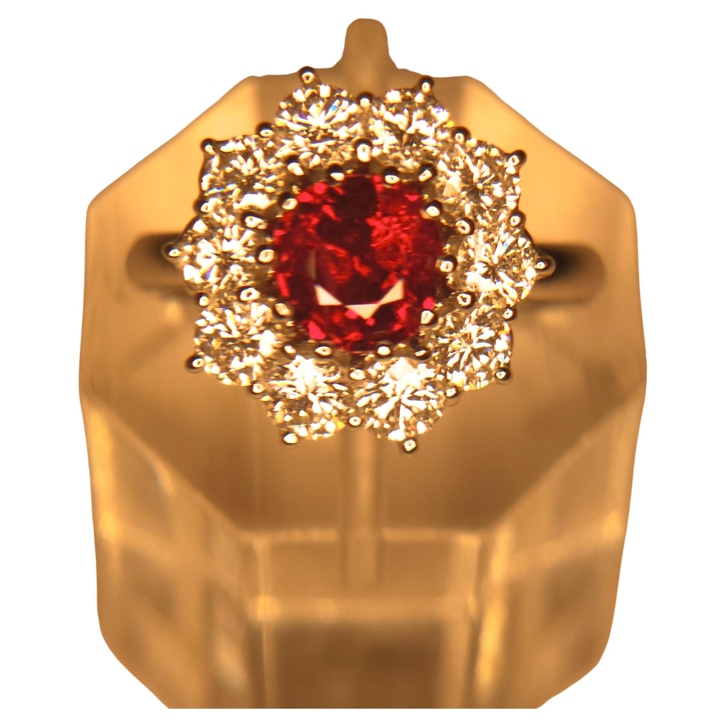 Vivid Pigeon Blood Red Perfectly Clean 1,21 ct Non riscaldato  Anello di rubino birmano Mogok in vendita 4