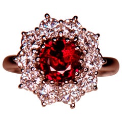 Vivid Pigeon Blood Red Perfectly Clean 1.21 ct Unheated  Burma Mogok Ruby Ring