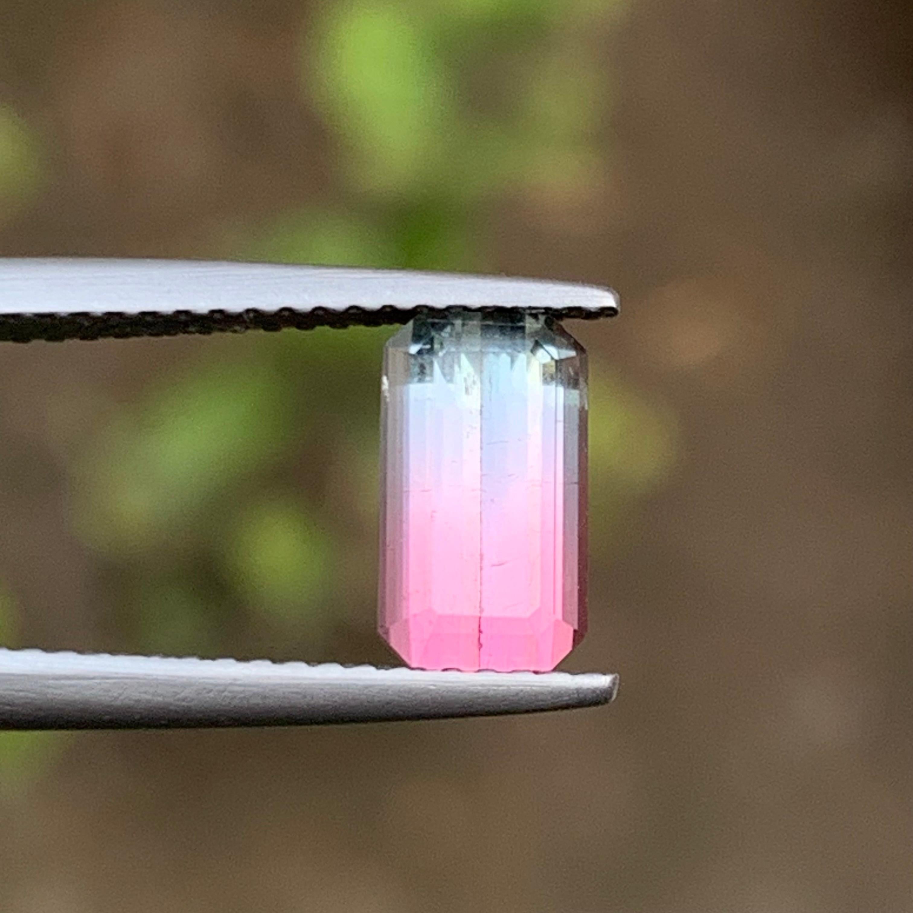 Vivid Pink Bicolor Natürlicher Turmalin Ring Lose Edelstein 1.80 Ct Smaragd Schliff im Angebot 5