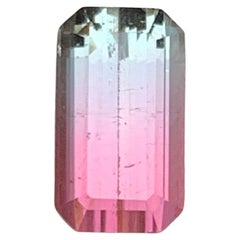 Vivid Pink Bicolor Natural Tourmaline Ring Loose Gemstone 1.80 Ct Emerald Cut