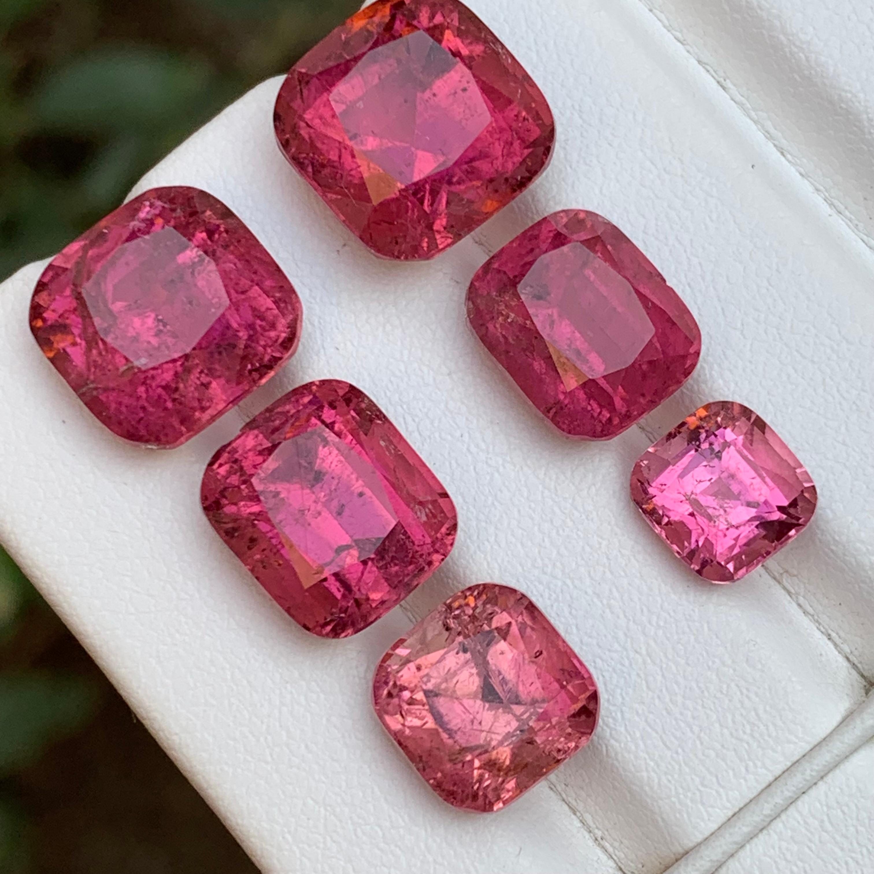 Vivid Pink Natural Rubellite Tourmaline Loose Gemstone Lot 39.60 Ct for Jewelry For Sale 4