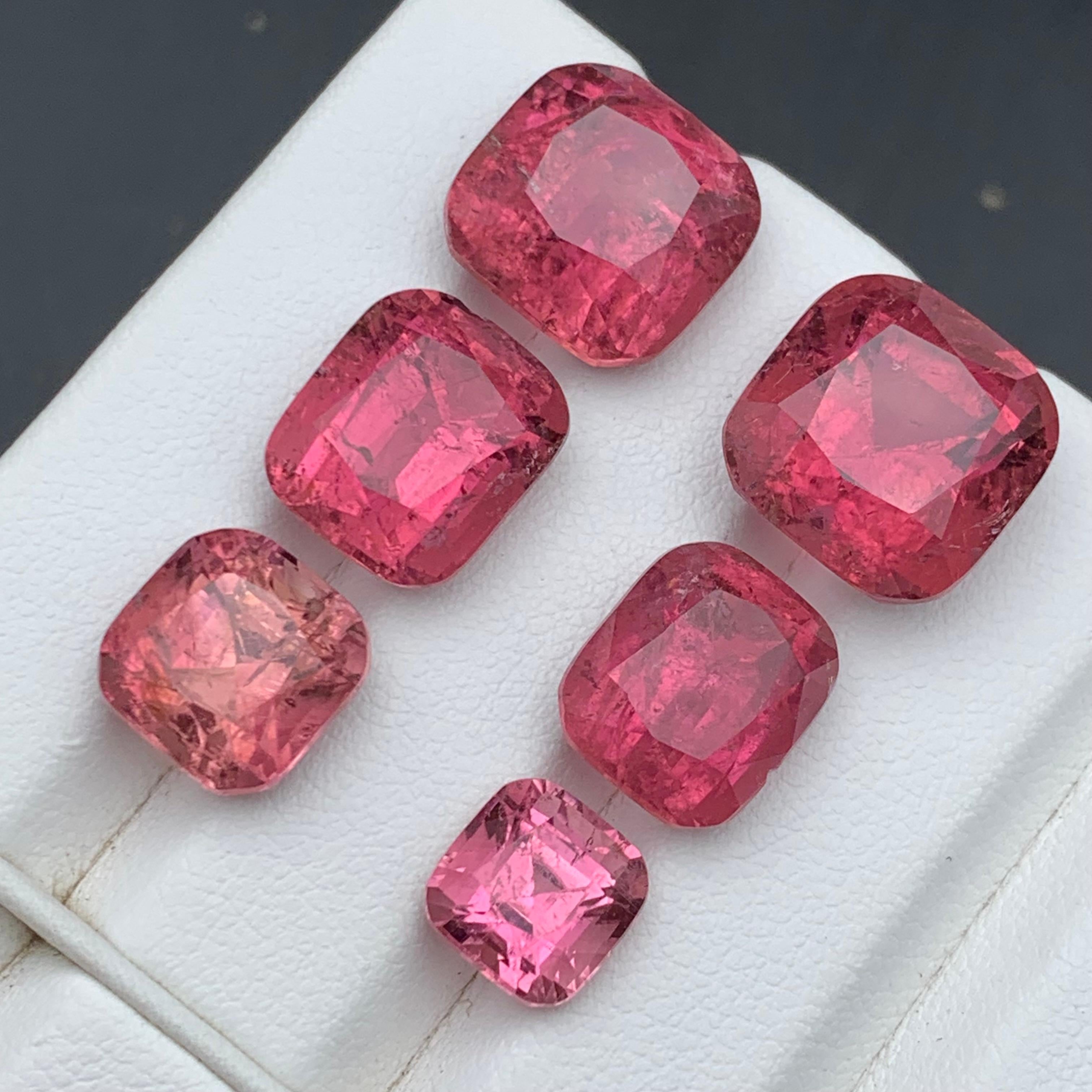 Vivid Pink Natural Rubellite Tourmaline Loose Gemstone Lot 39.60 Ct for Jewelry For Sale 6