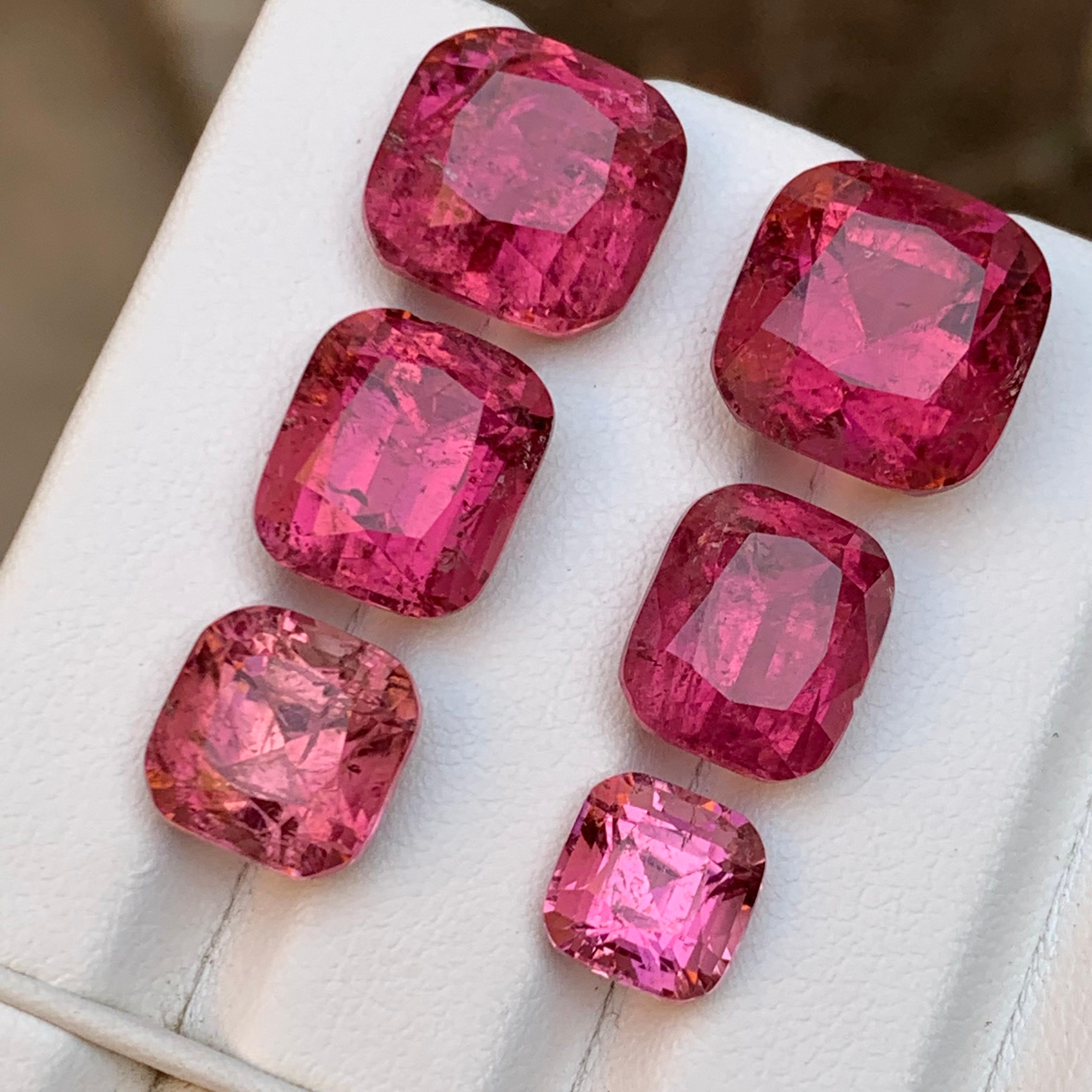 Vivid Pink Natural Rubellite Tourmaline Loose Gemstone Lot 39.60 Ct for Jewelry For Sale 7