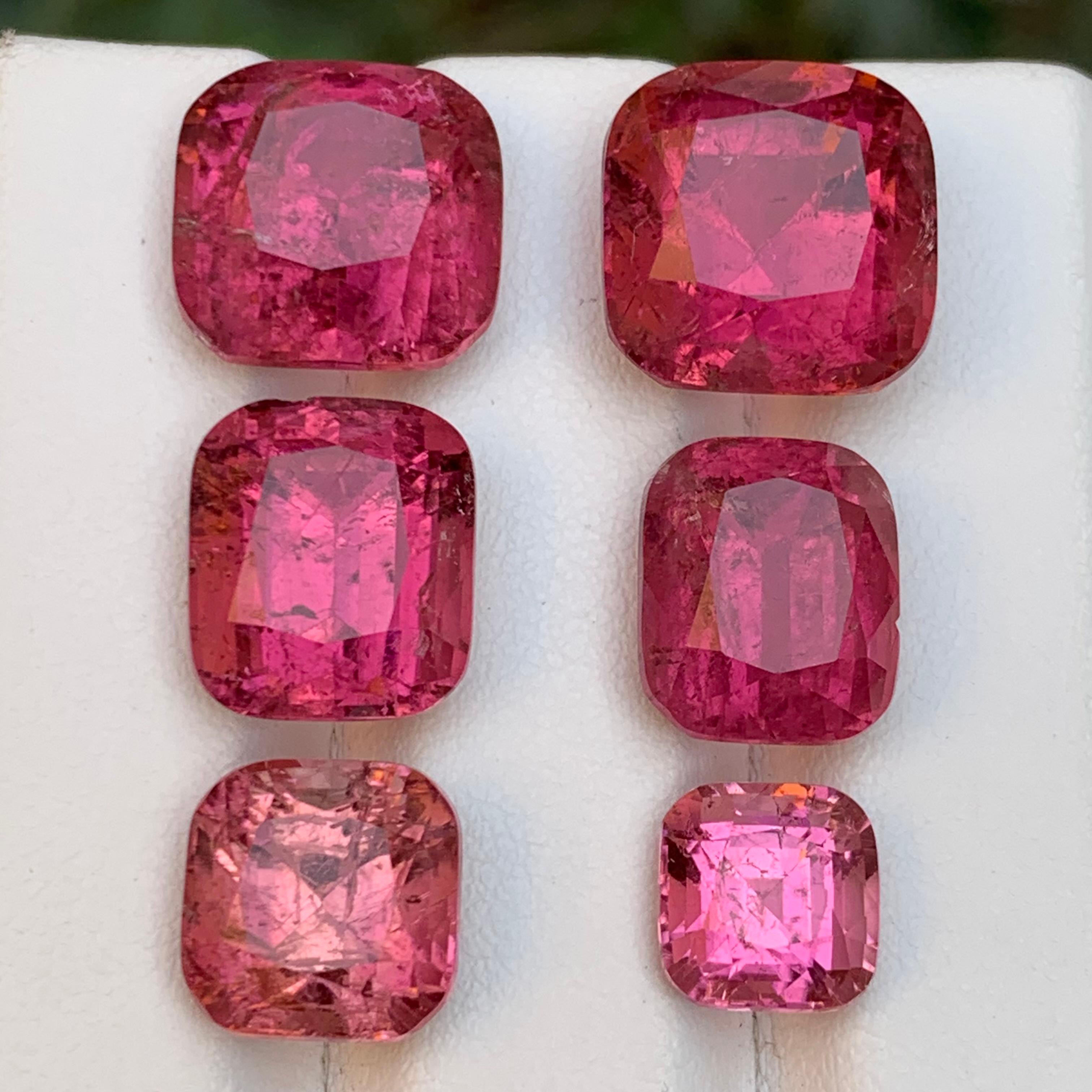 Contemporary Vivid Pink Natural Rubellite Tourmaline Loose Gemstone Lot 39.60 Ct for Jewelry For Sale