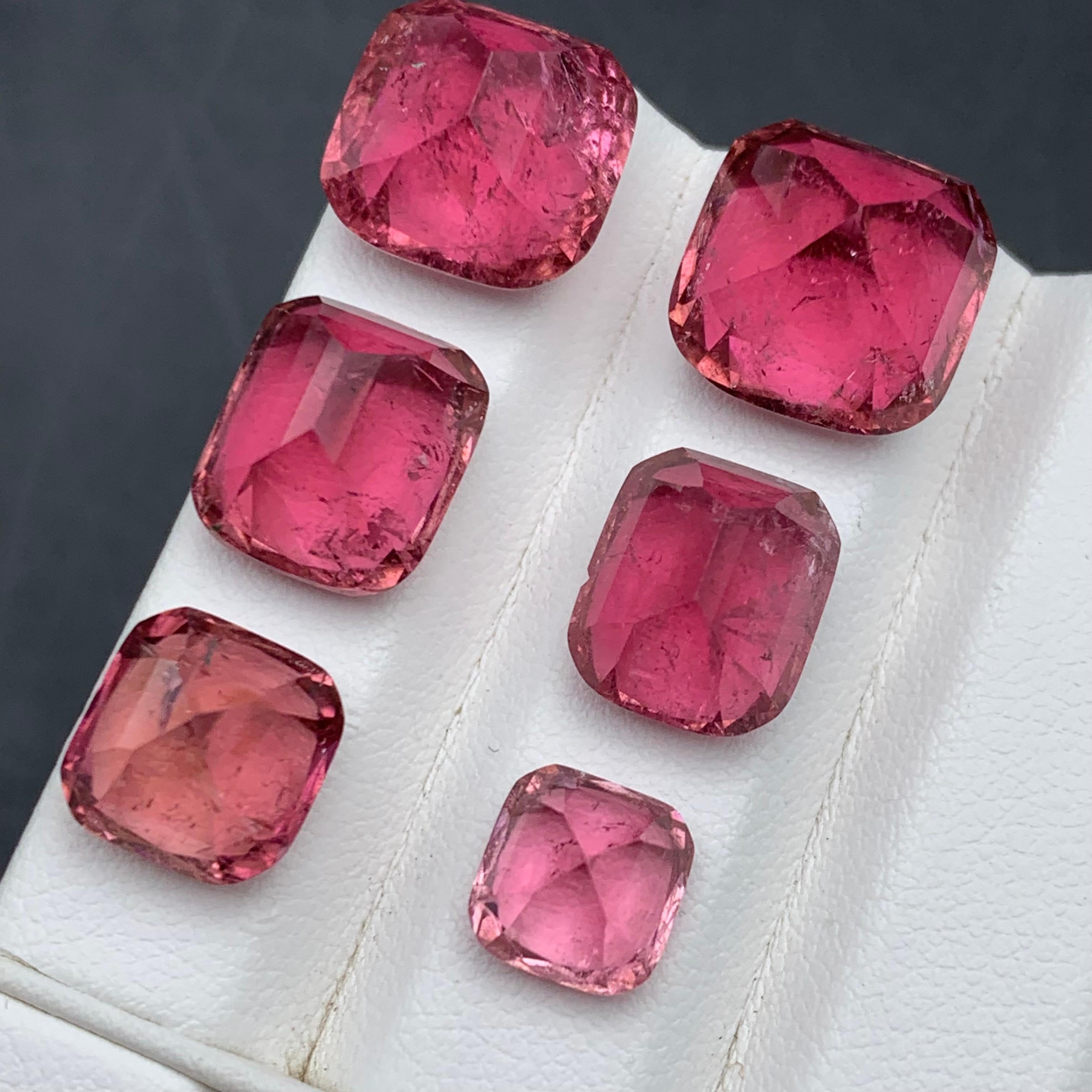Women's or Men's Vivid Pink Natural Rubellite Tourmaline Loose Gemstone Lot 39.60 Ct for Jewelry For Sale