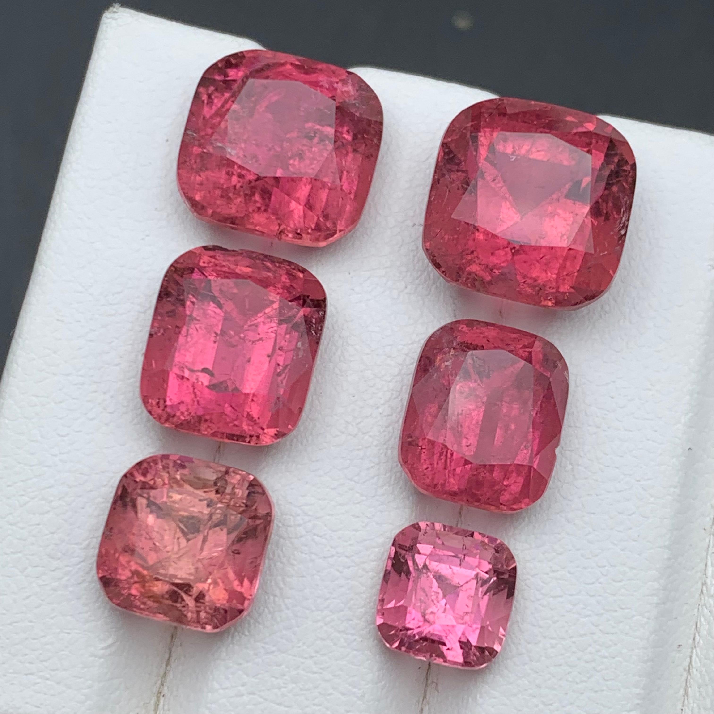 Vivid Pink Natural Rubellite Tourmaline Loose Gemstone Lot 39.60 Ct for Jewelry For Sale 1