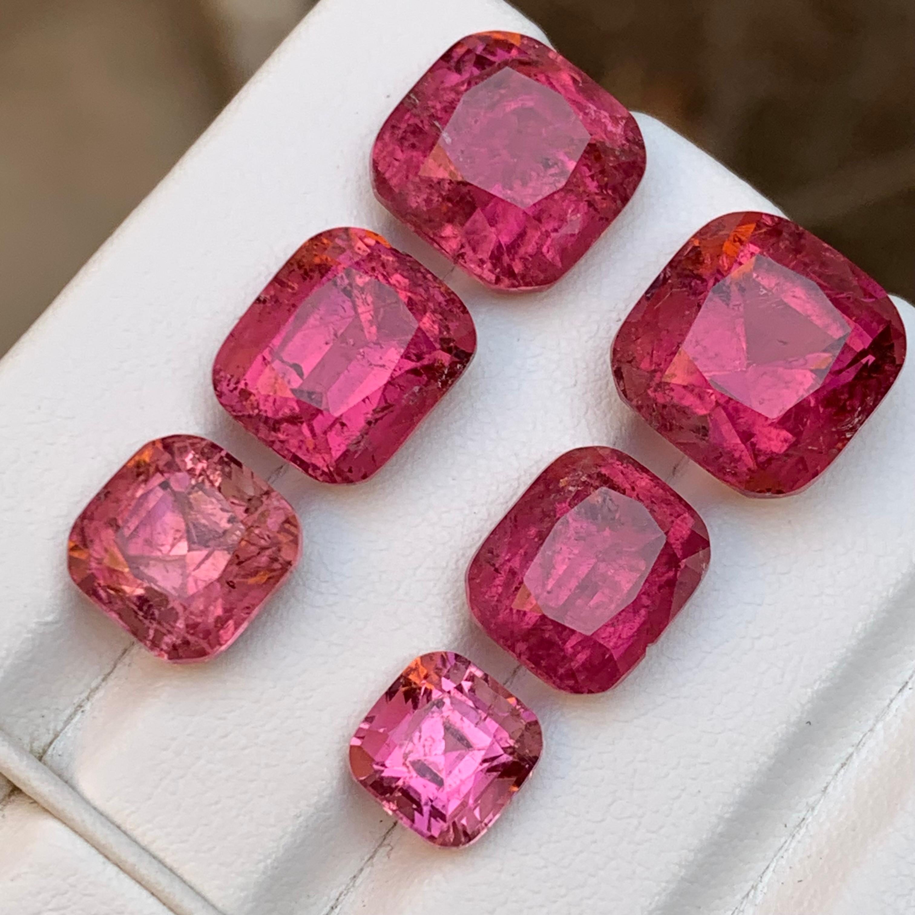 Vivid Pink Natural Rubellite Tourmaline Loose Gemstone Lot 39.60 Ct for Jewelry For Sale 2