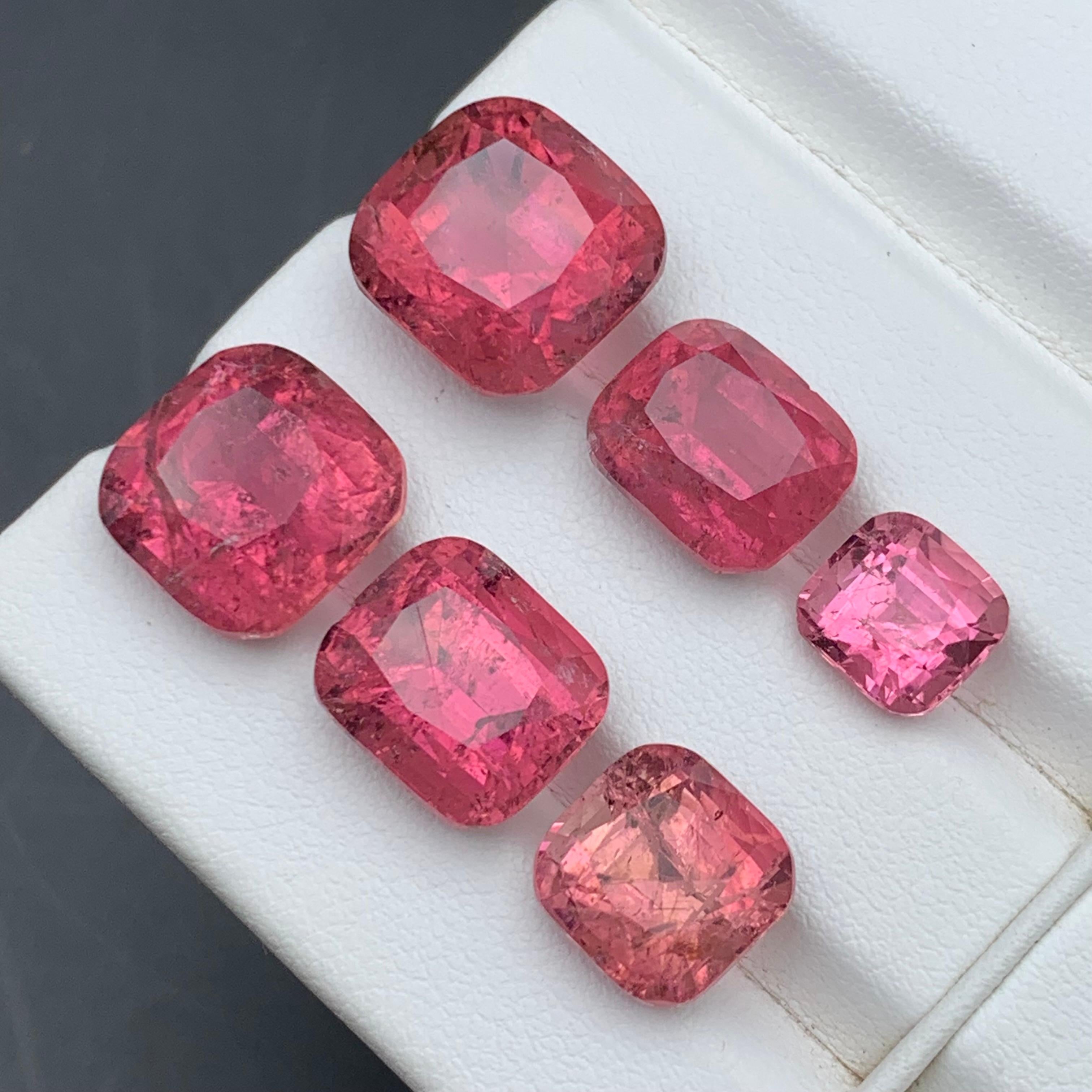 Vivid Pink Natural Rubellite Tourmaline Loose Gemstone Lot 39.60 Ct for Jewelry For Sale 3