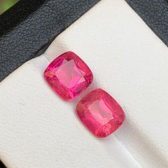 Vivid Pink Natural Rubellite Tourmaline Loose Gemstones 4.25Ct Cushion Cut-Jewel