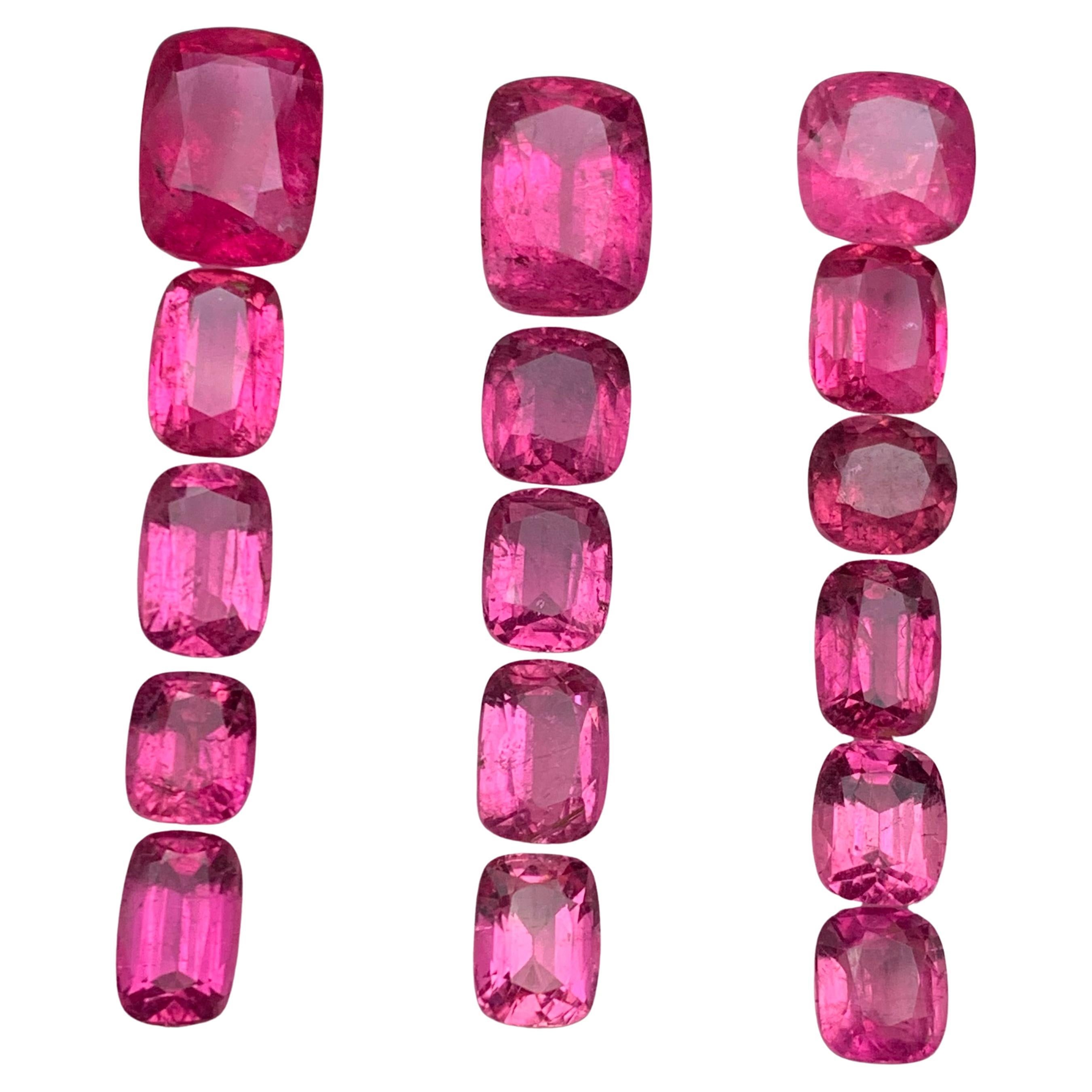 Vivid Pink Natural Rubellite Tourmaline Loose Gemstones Lot 34.70Ct for Jewelry