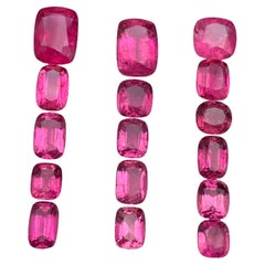 Vivid Pink Natural Rubellite Tourmaline Loose Gemstones Lot 34.70Ct for Jewelry
