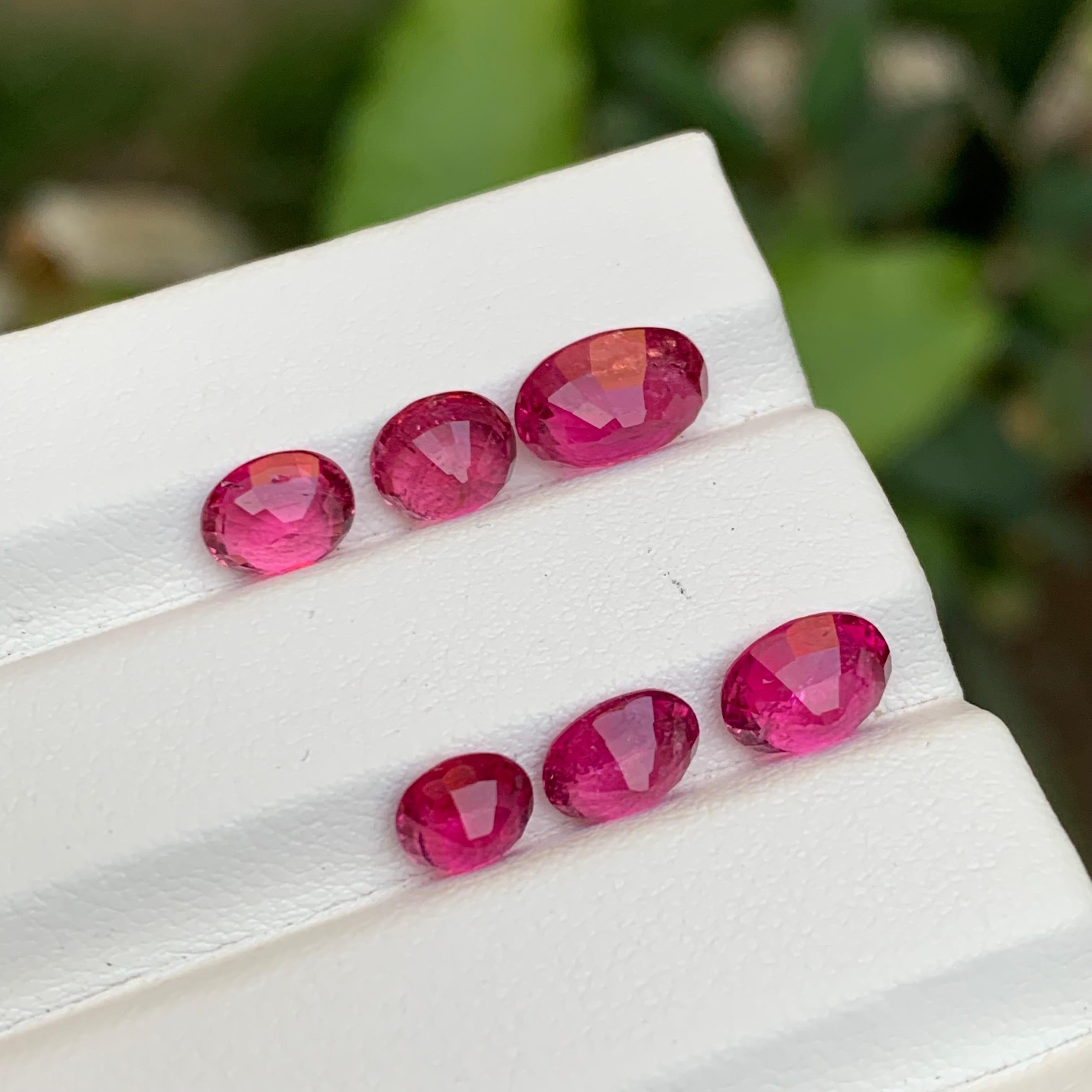 Vivid Pink Natural Rubellite Turmalin lose Edelsteine Lot 6.80 Ct für Schmuck für Damen oder Herren im Angebot