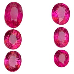 Lote de gemas sueltas de turmalina rubelita natural rosa vivo 6.80 ct para joyería
