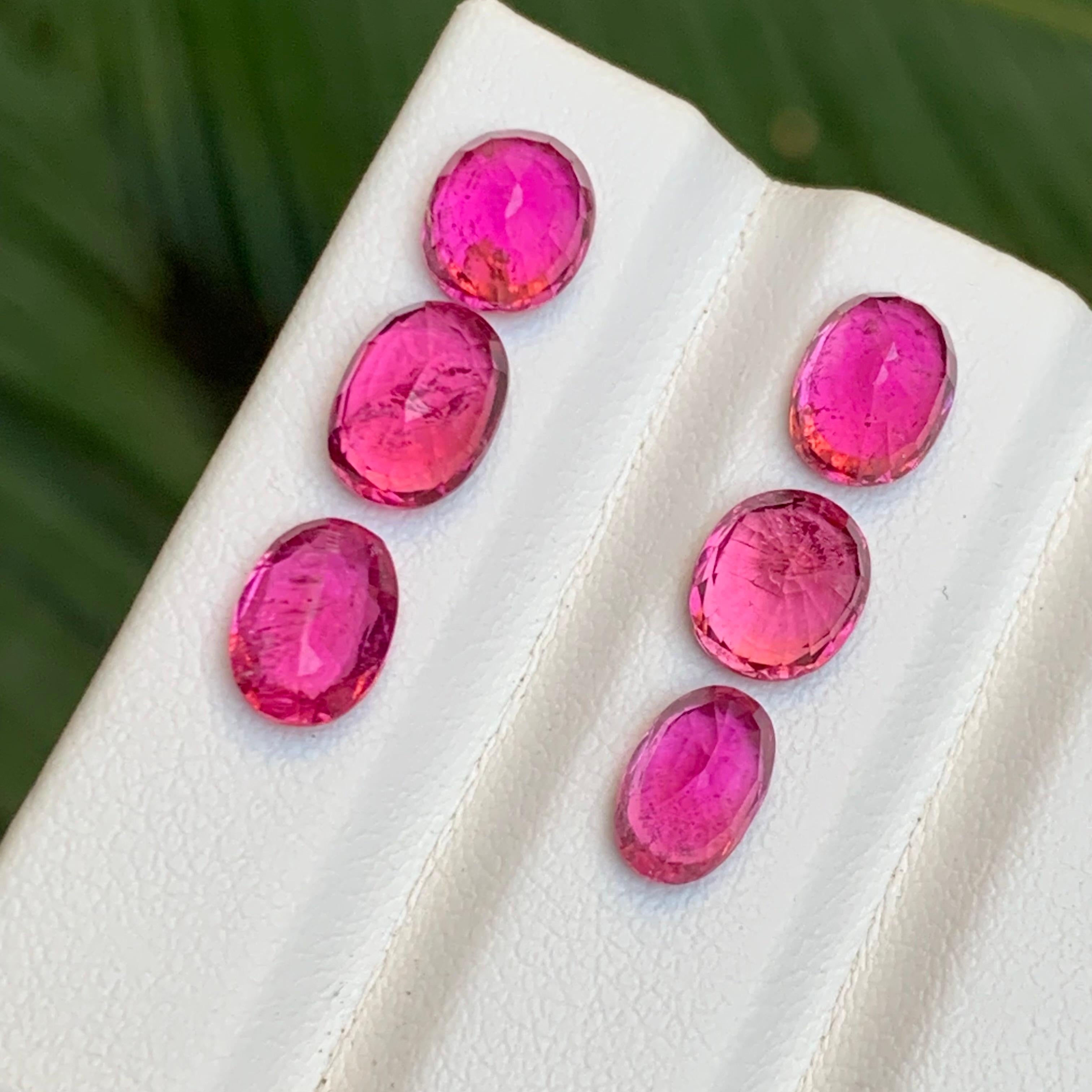 Gemme sciolte di tormalina rubellite naturale rosa vivo lotto 7,95 ct per gioielli in vendita 4