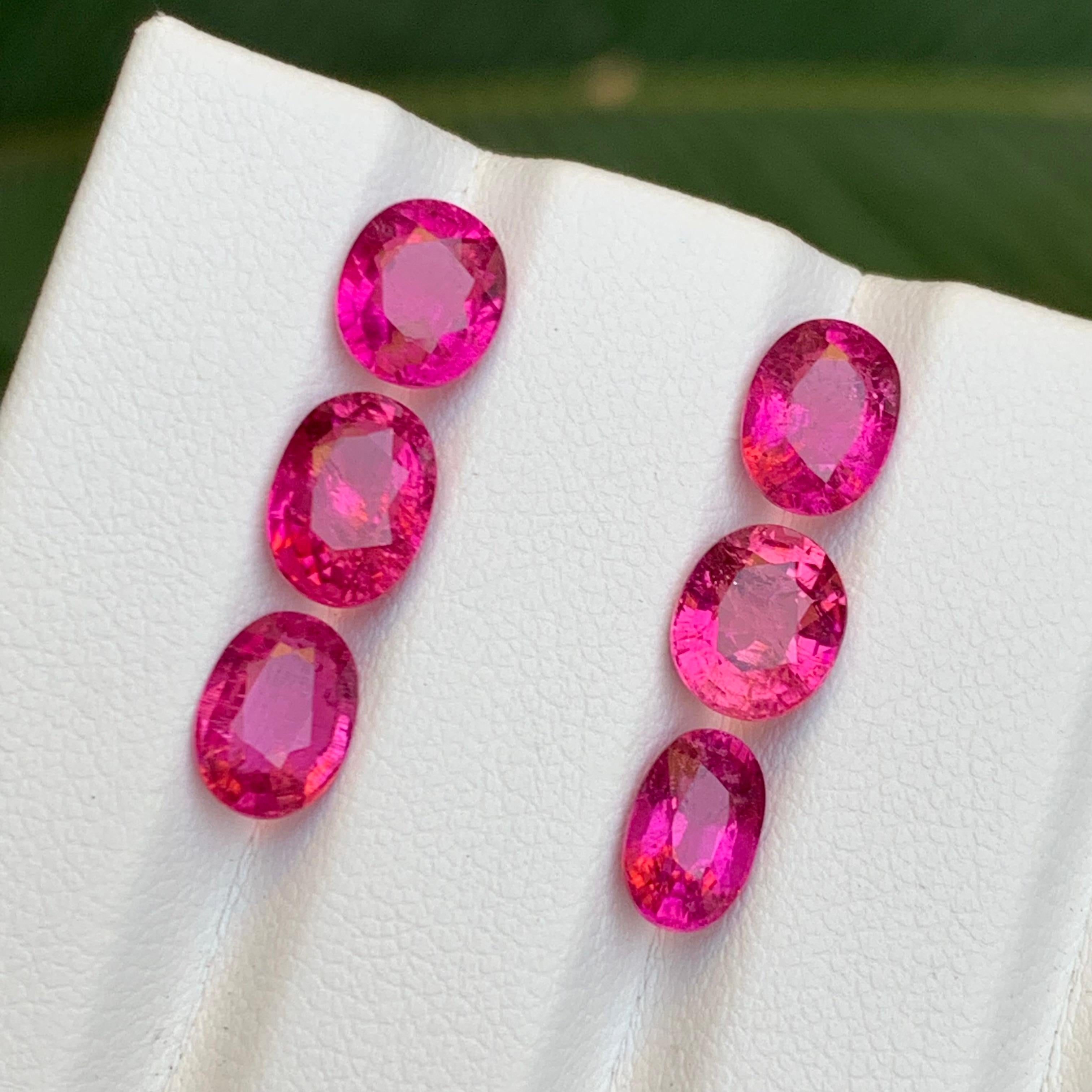 Gemme sciolte di tormalina rubellite naturale rosa vivo lotto 7,95 ct per gioielli in vendita 5