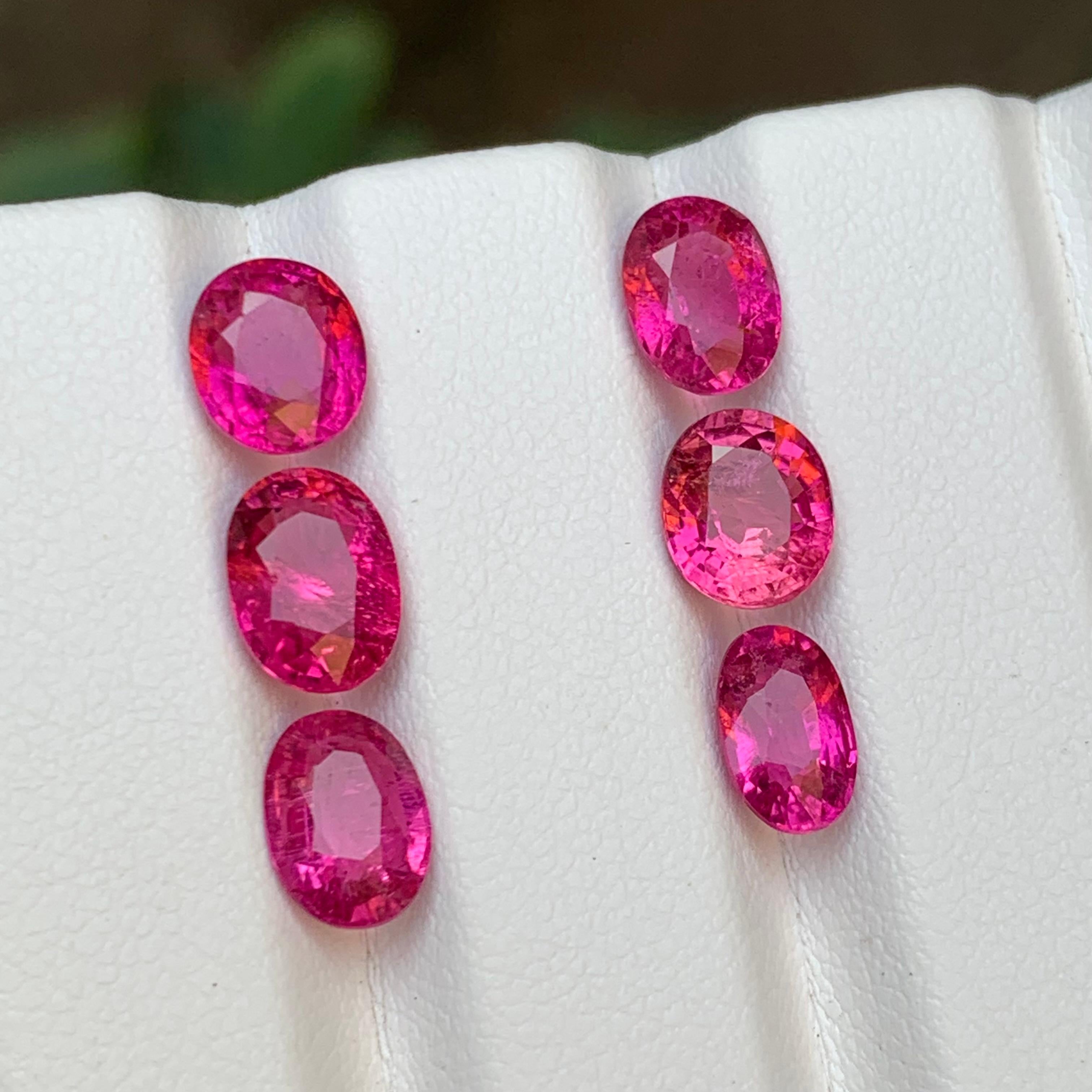 Gemme sciolte di tormalina rubellite naturale rosa vivo lotto 7,95 ct per gioielli in vendita 6