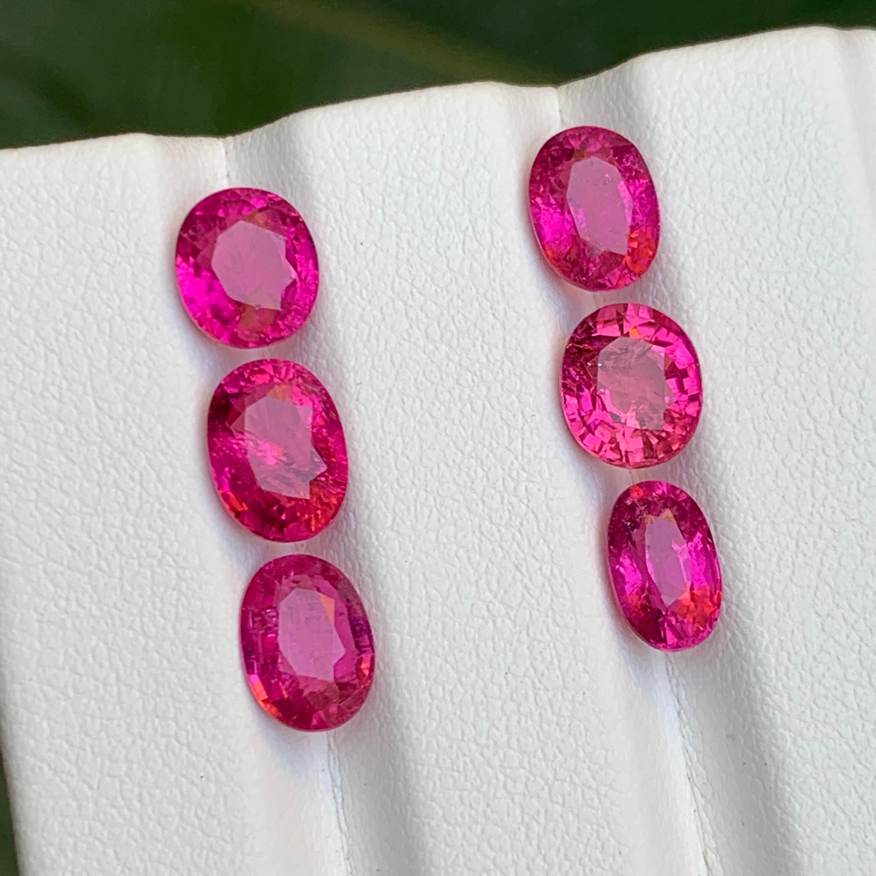 Gemme sciolte di tormalina rubellite naturale rosa vivo lotto 7,95 ct per gioielli in vendita 1