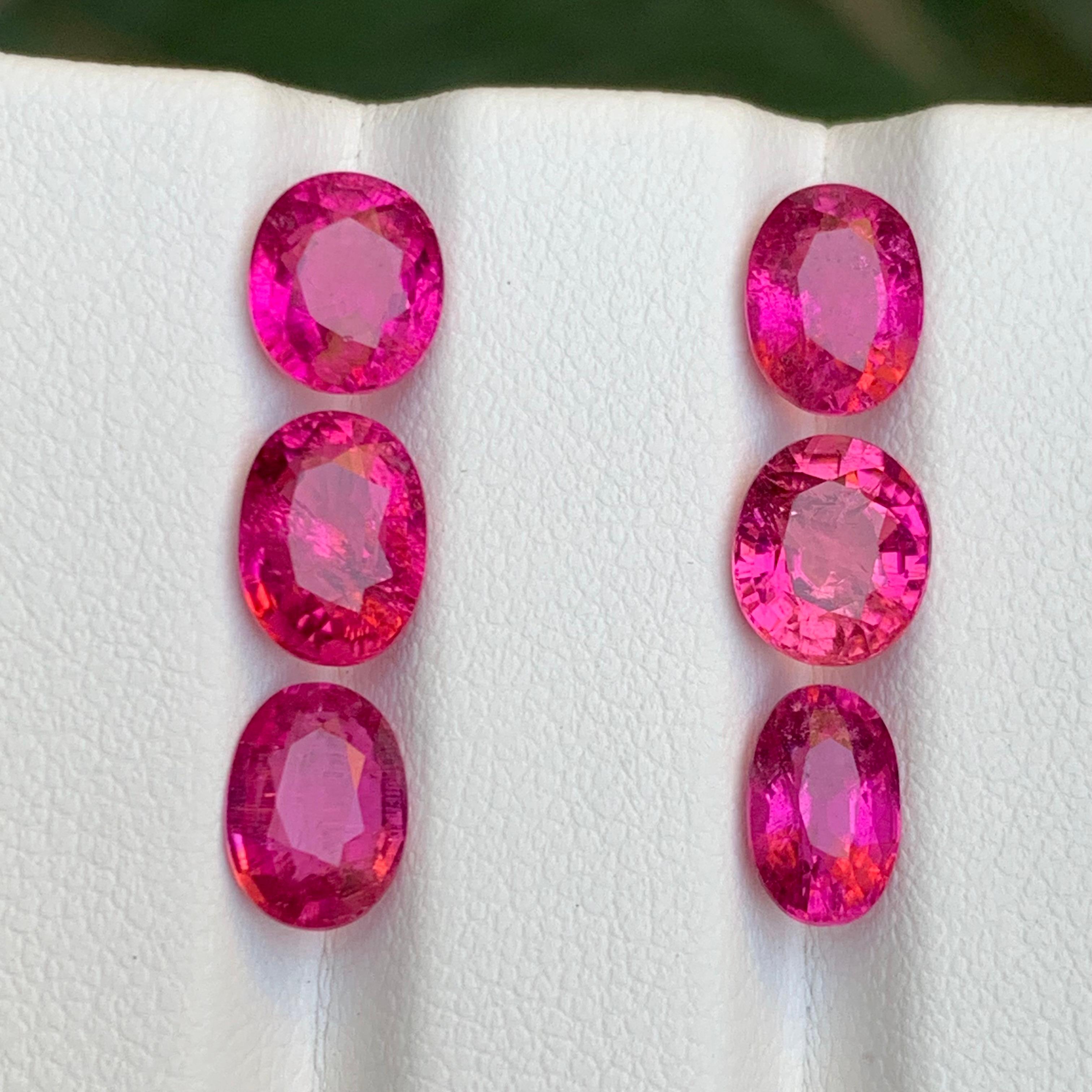 Gemme sciolte di tormalina rubellite naturale rosa vivo lotto 7,95 ct per gioielli in vendita 3