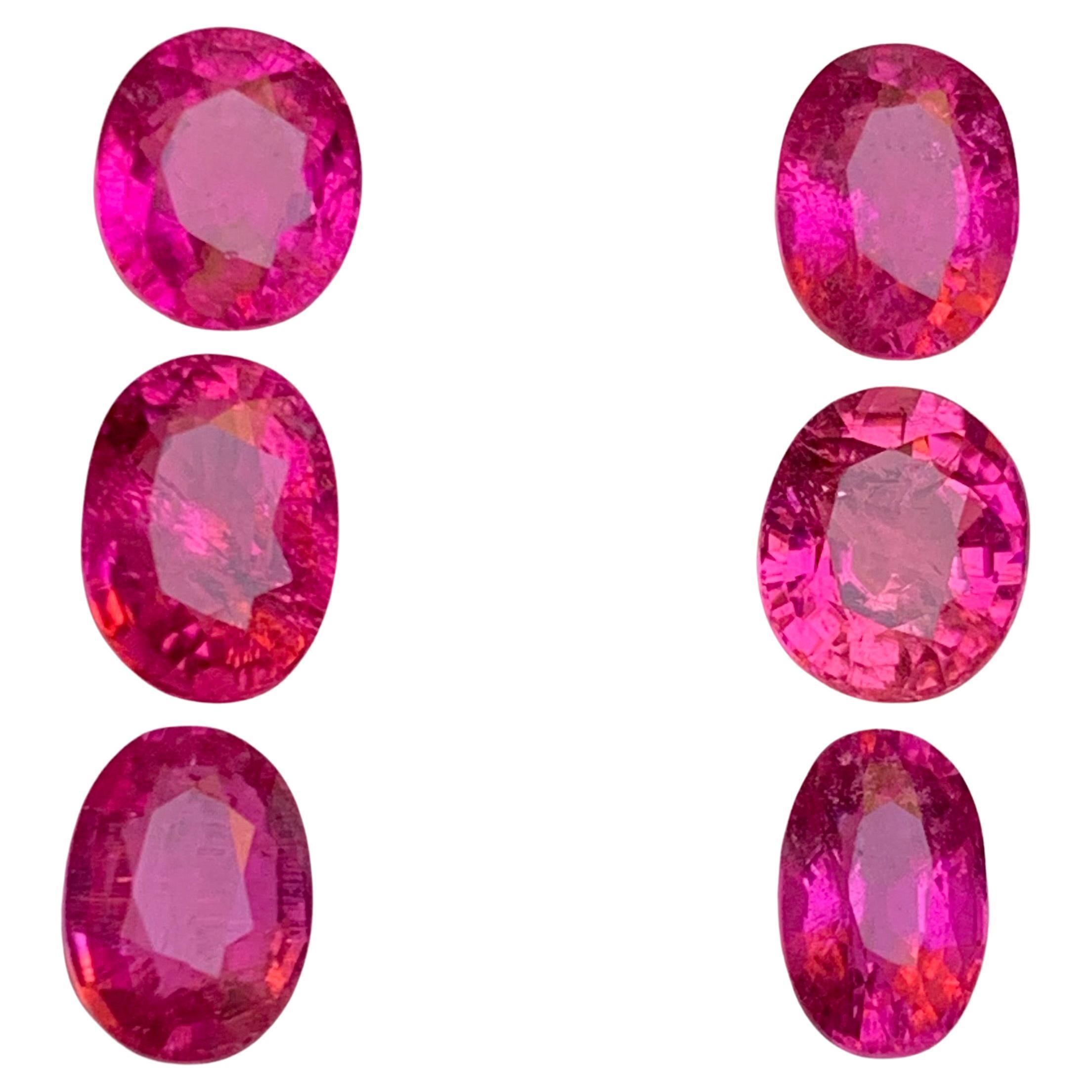 Gemme sciolte di tormalina rubellite naturale rosa vivo lotto 7,95 ct per gioielli