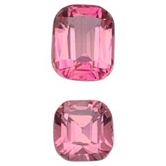 Anillo, Pendientes Gemas Sueltas Turmalina Natural Rosa Viva 1.90 Ct Corte Cojín