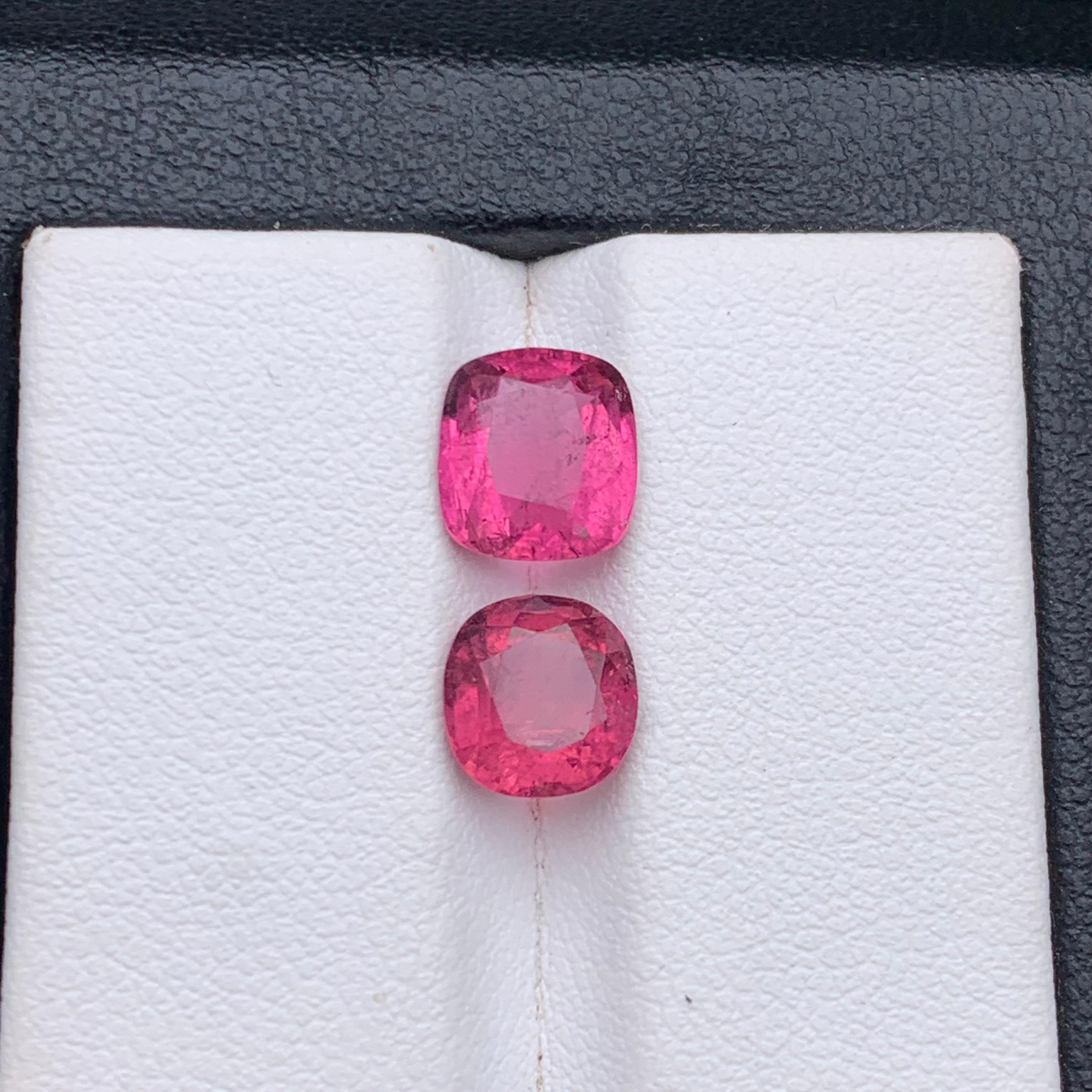 Vivid Pink Natural Tourmaline Loose Gemstones for Ring, Earrings, Necklace Pendant, or any other Jewelry Setting-Cushion Cut from Kunar Afghanistan!!

💎 GEMSTONE TYPE: Tourmaline
⚖️ WEIGHT: 3.40 Carat
🪚 SHAPE & CUT: Cushion Cut
📏 SIZE (MM): 
1.80