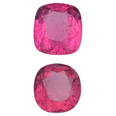 Vivid Pink Natural Tourmaline Ring, Earrings Loose Gemstones 3.40 Ct Cushion Cut