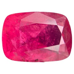Vivid Pink Natural Tourmaline Ring, Earrings Loose Gemstones 4.95 Ct Cushion Cut