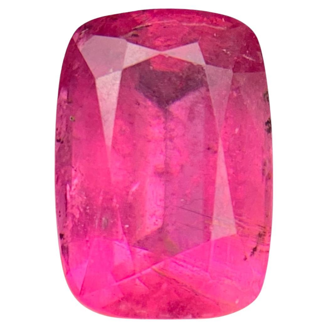 Vivid Pink Natural Tourmaline Ring, Earrings Loose Gemstones 5.20 Ct Cushion Cut